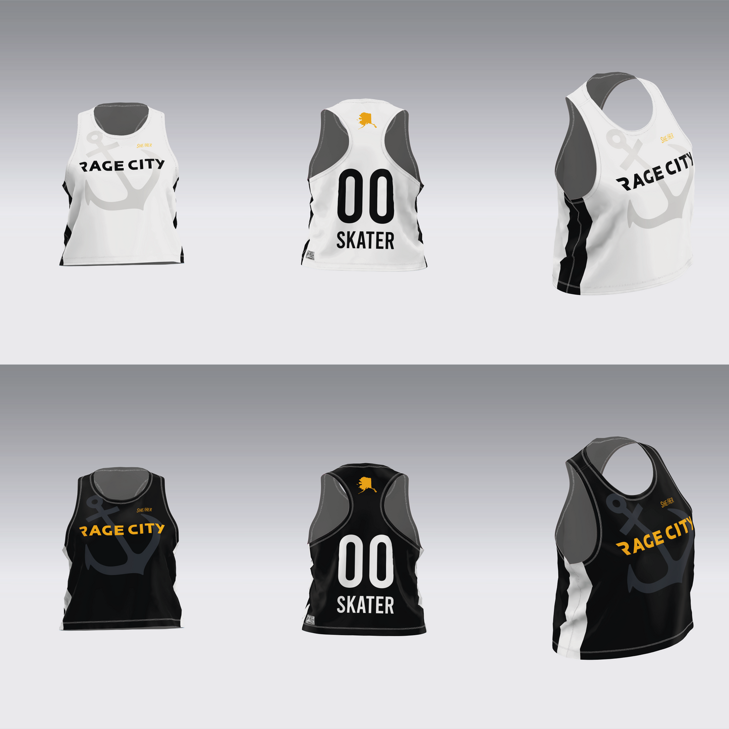 RAGE CITY BLACK AND WHITE TEAM JERSEYS