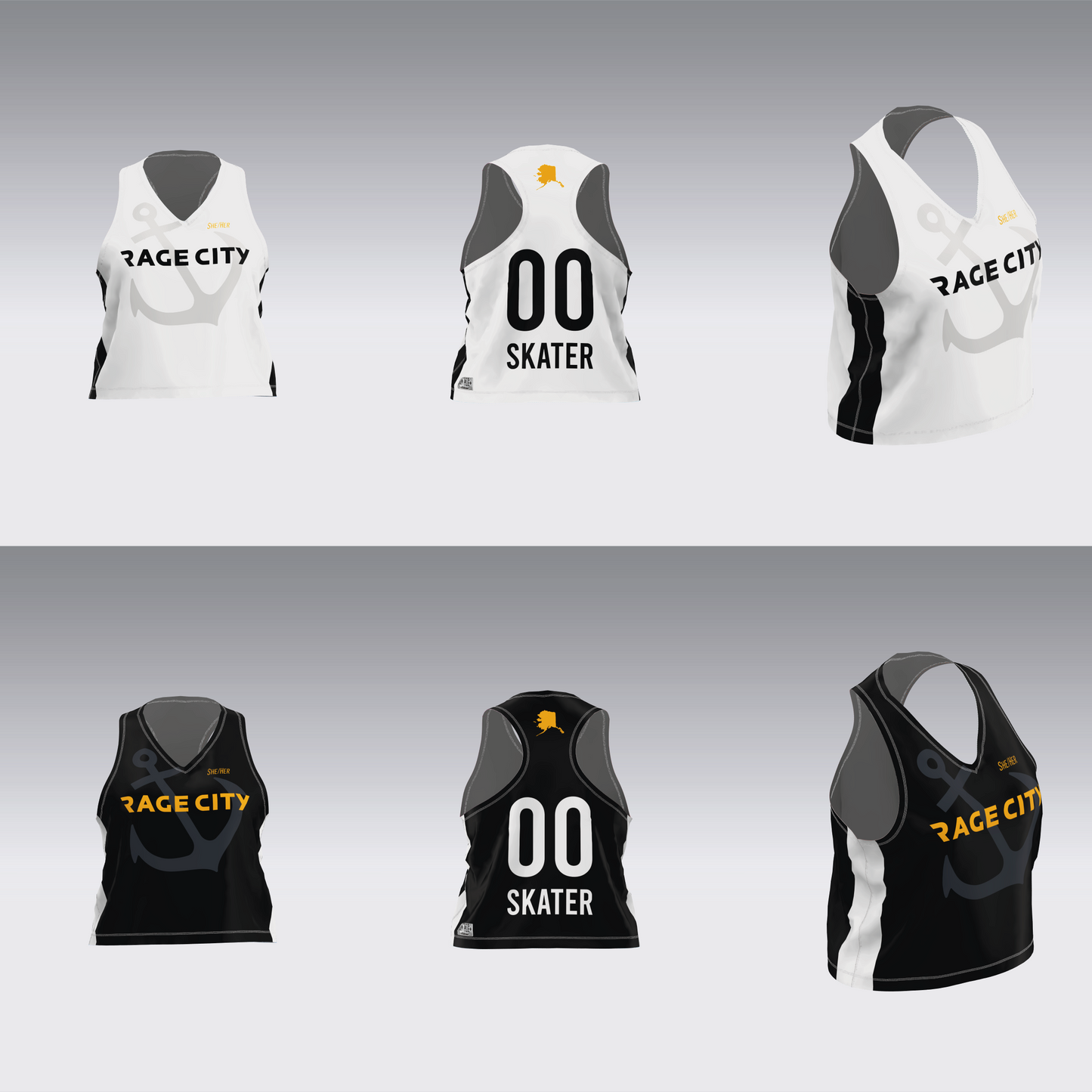 RAGE CITY BLACK AND WHITE TEAM JERSEYS