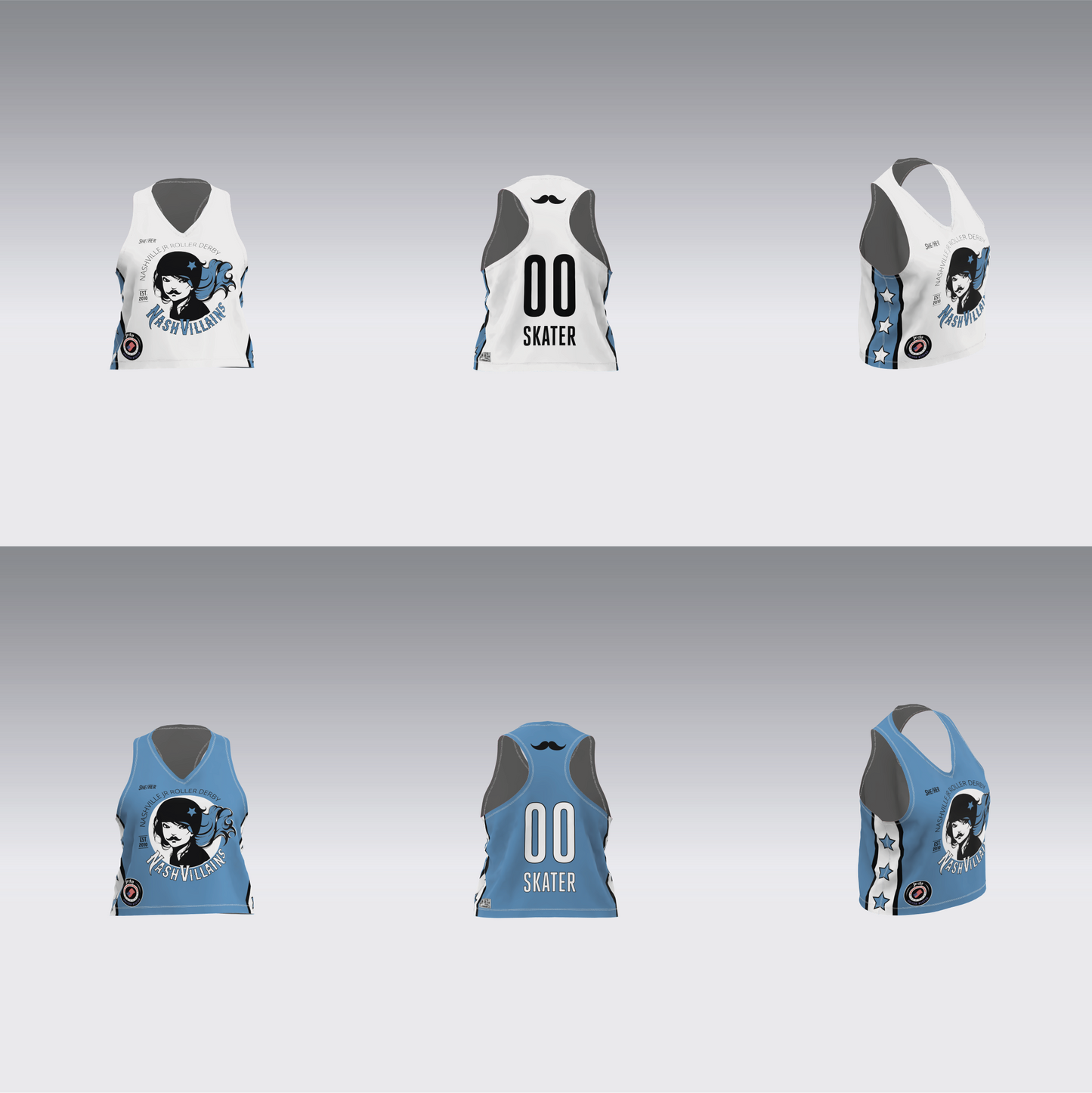 NASHVILLE BLUE AND WHITE TEAM JERSEYS