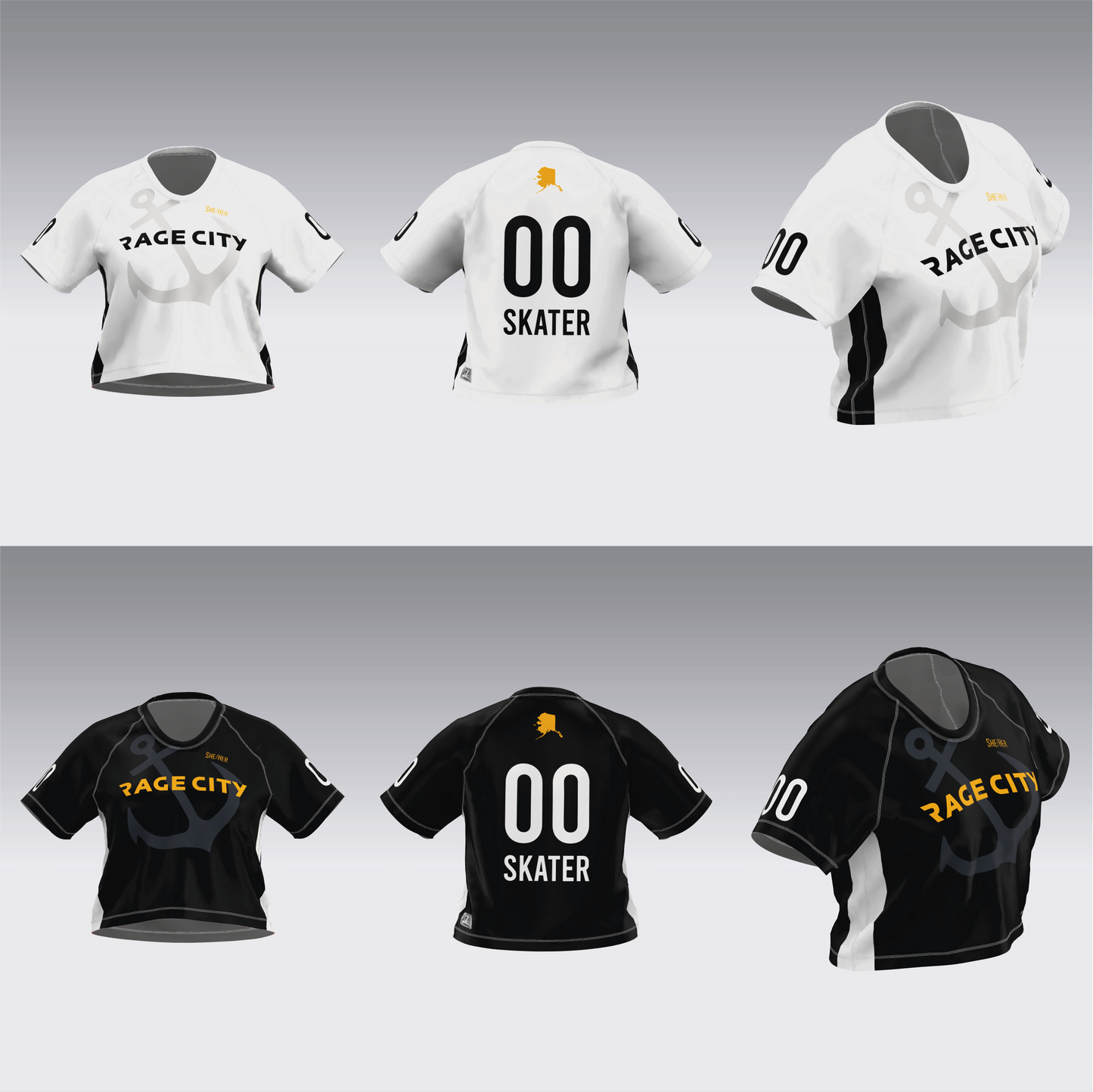 RAGE CITY BLACK AND WHITE TEAM JERSEYS