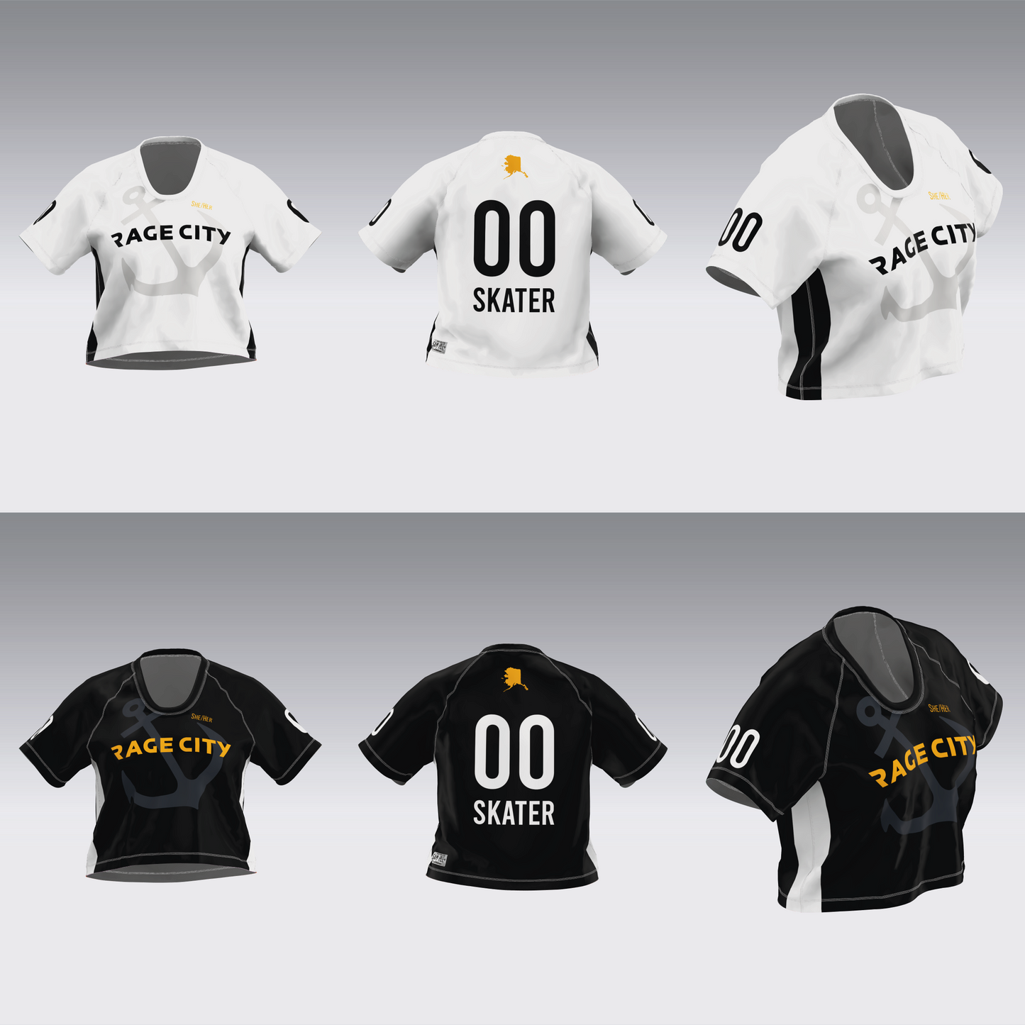 RAGE CITY BLACK AND WHITE TEAM JERSEYS