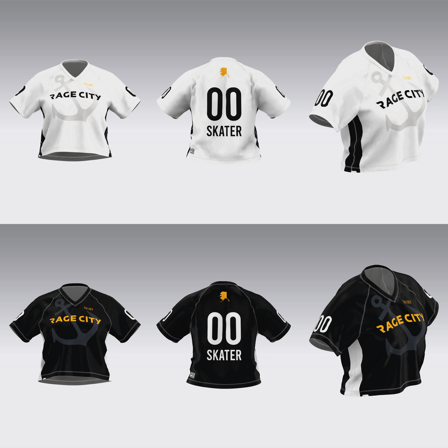 RAGE CITY BLACK AND WHITE TEAM JERSEYS