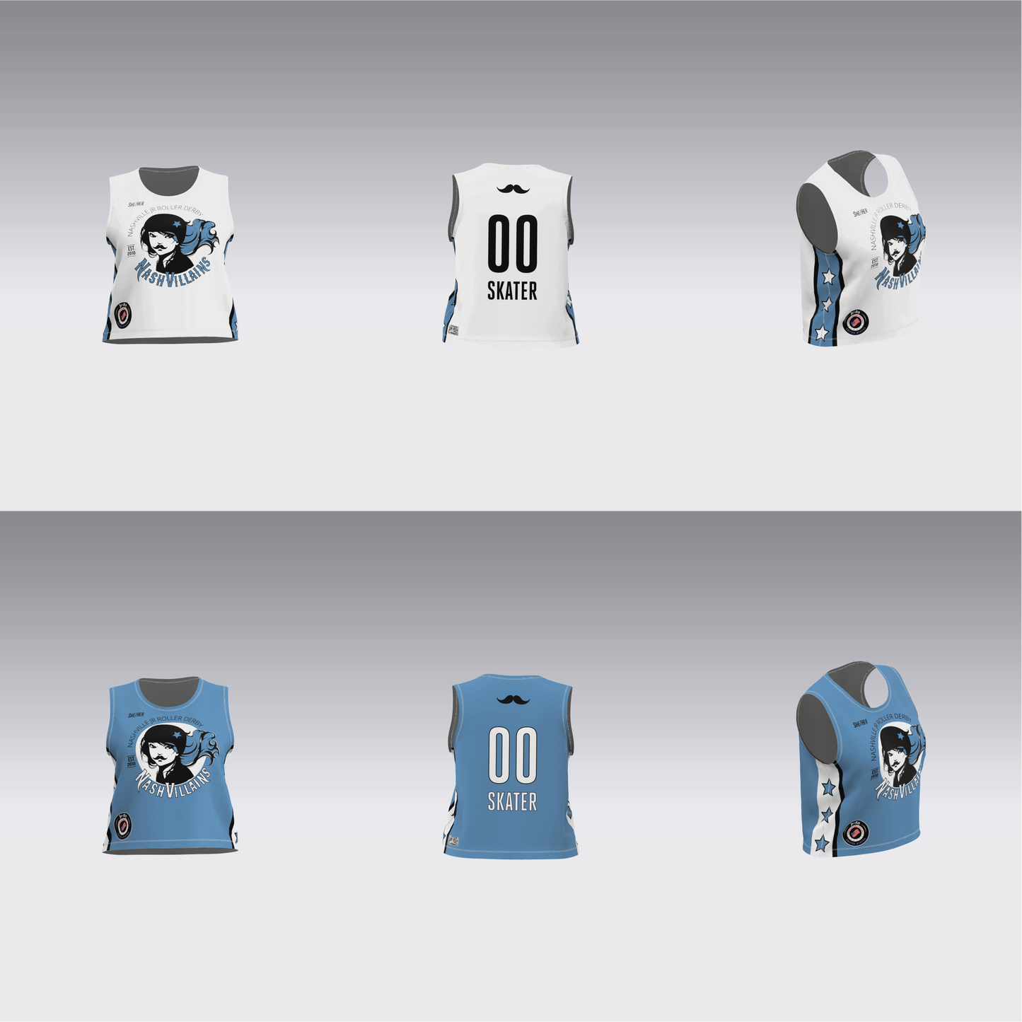 NASHVILLE BLUE AND WHITE TEAM JERSEYS