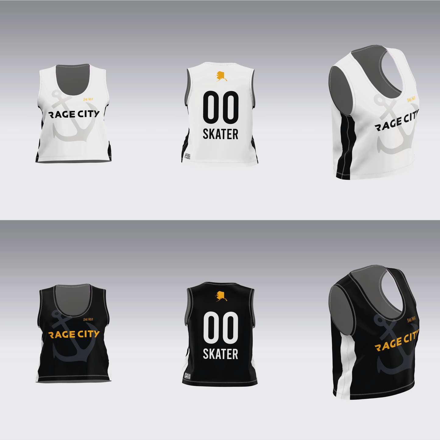 RAGE CITY BLACK AND WHITE TEAM JERSEYS