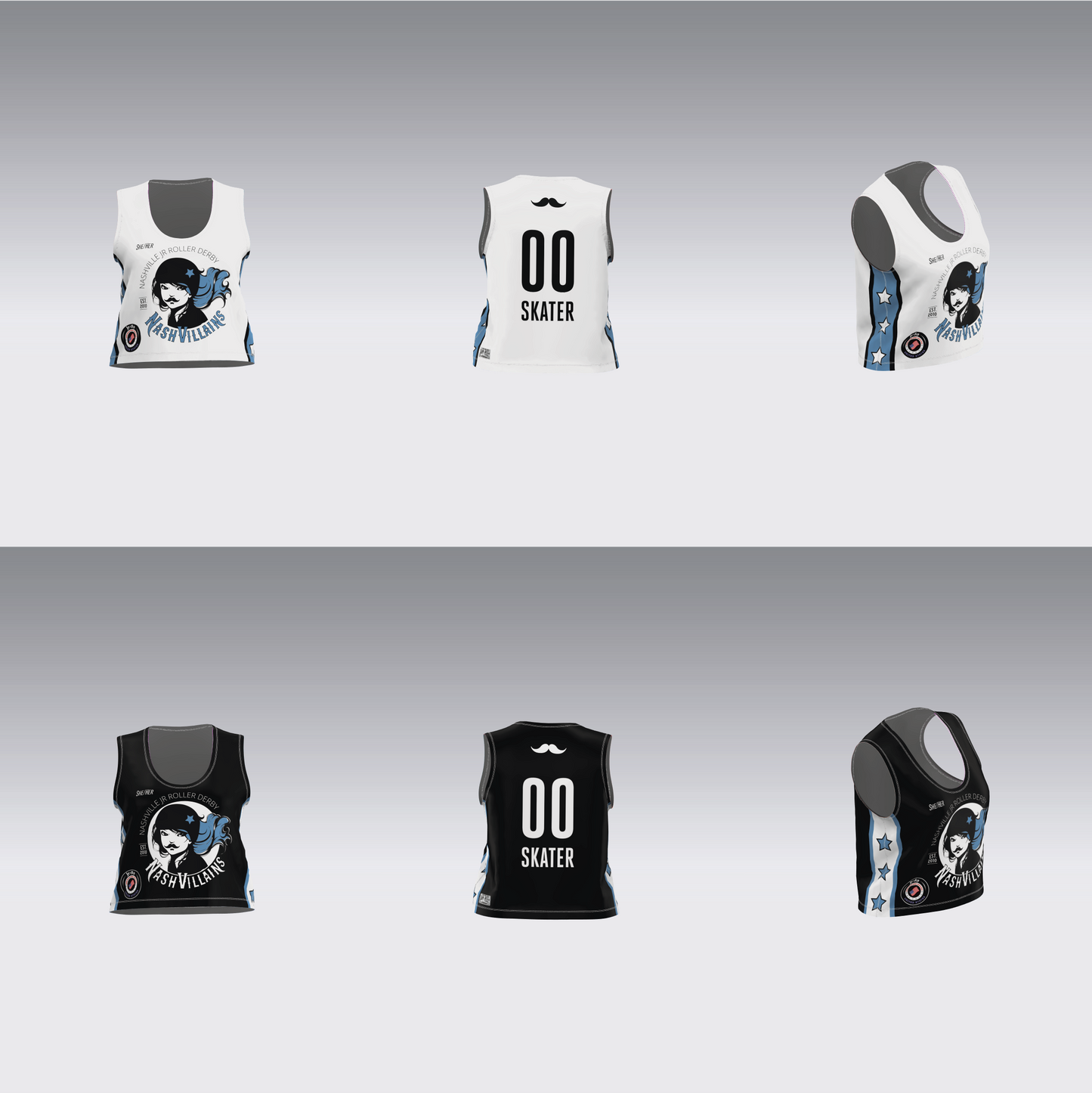 NASHVILLE BLACK AND WHITE TEAM JERSEYS