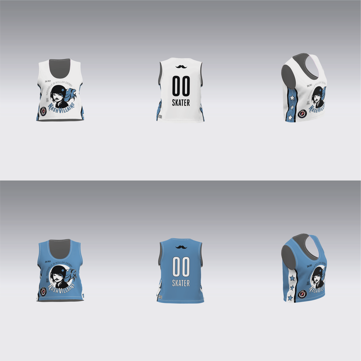 NASHVILLE BLUE AND WHITE TEAM JERSEYS