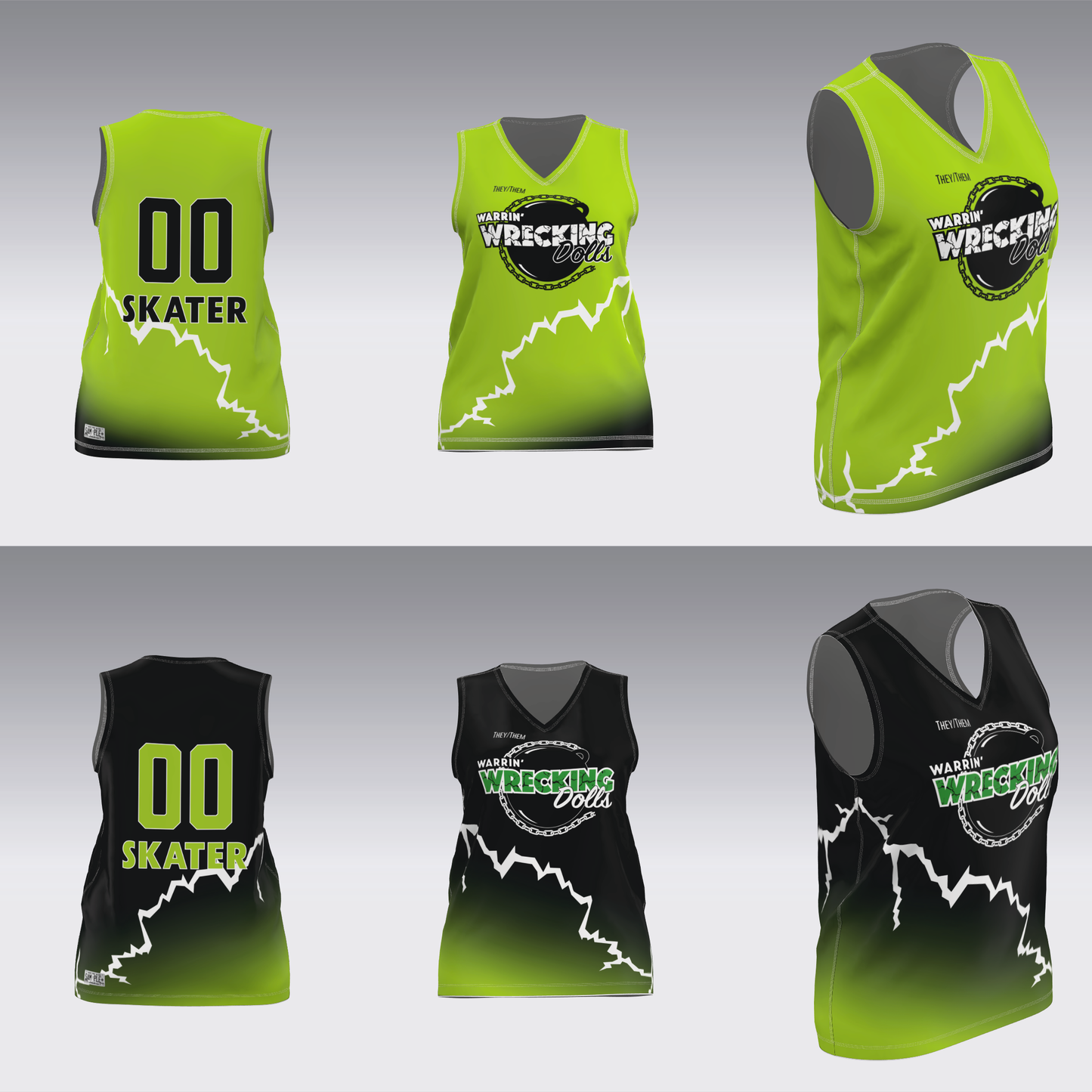 WARRIN' WRECKING DOLLS TRAVEL JERSEYS