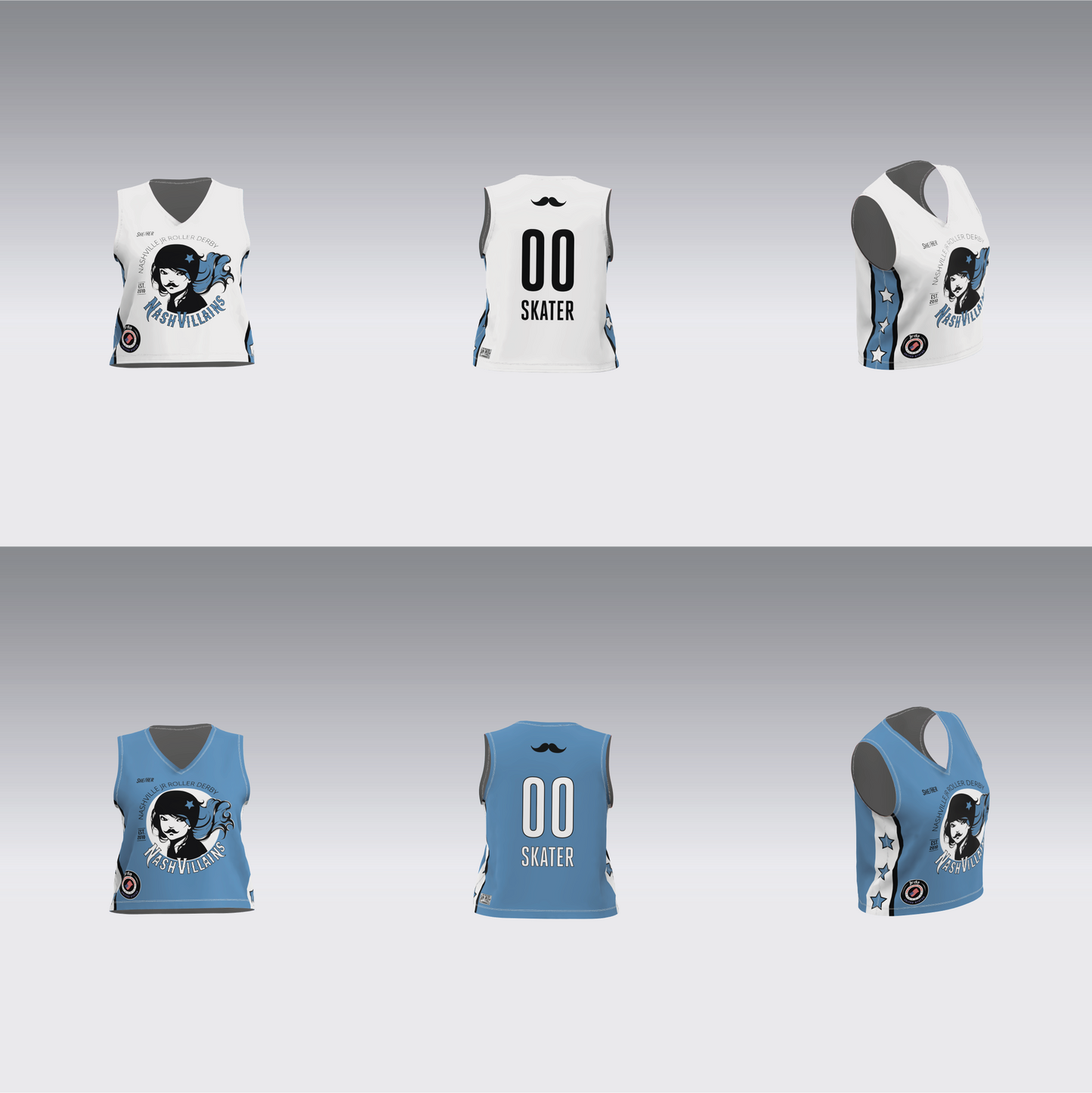 NASHVILLE BLUE AND WHITE TEAM JERSEYS