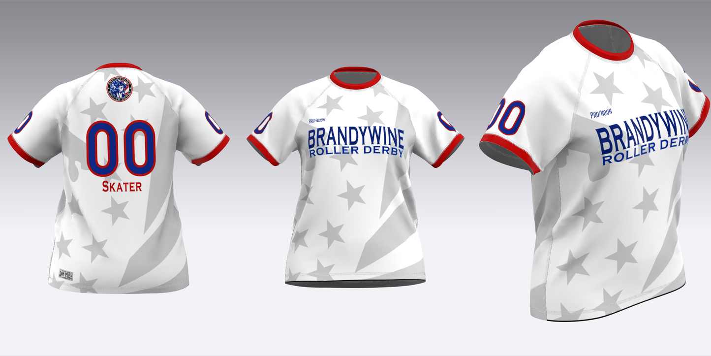 BRANDYWINE ROLLER DERBY TRAVEL JERSEYS