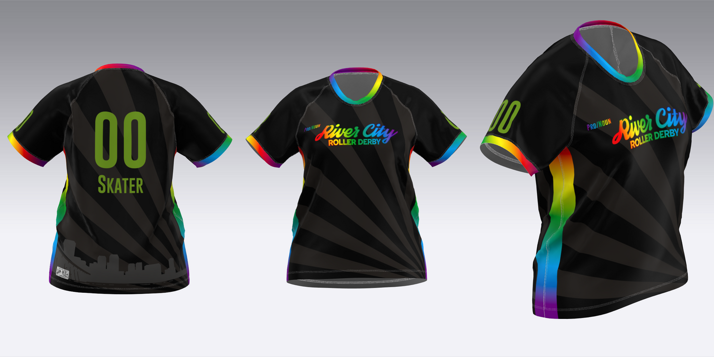 RIVER CITY ROLLER DERBY PRIDE 26 JERSEYS