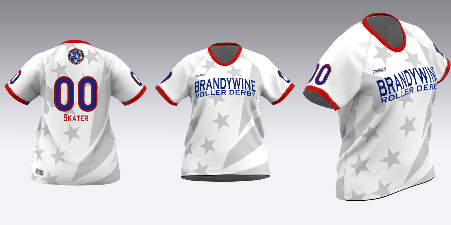 BRANDYWINE ROLLER DERBY TRAVEL JERSEYS