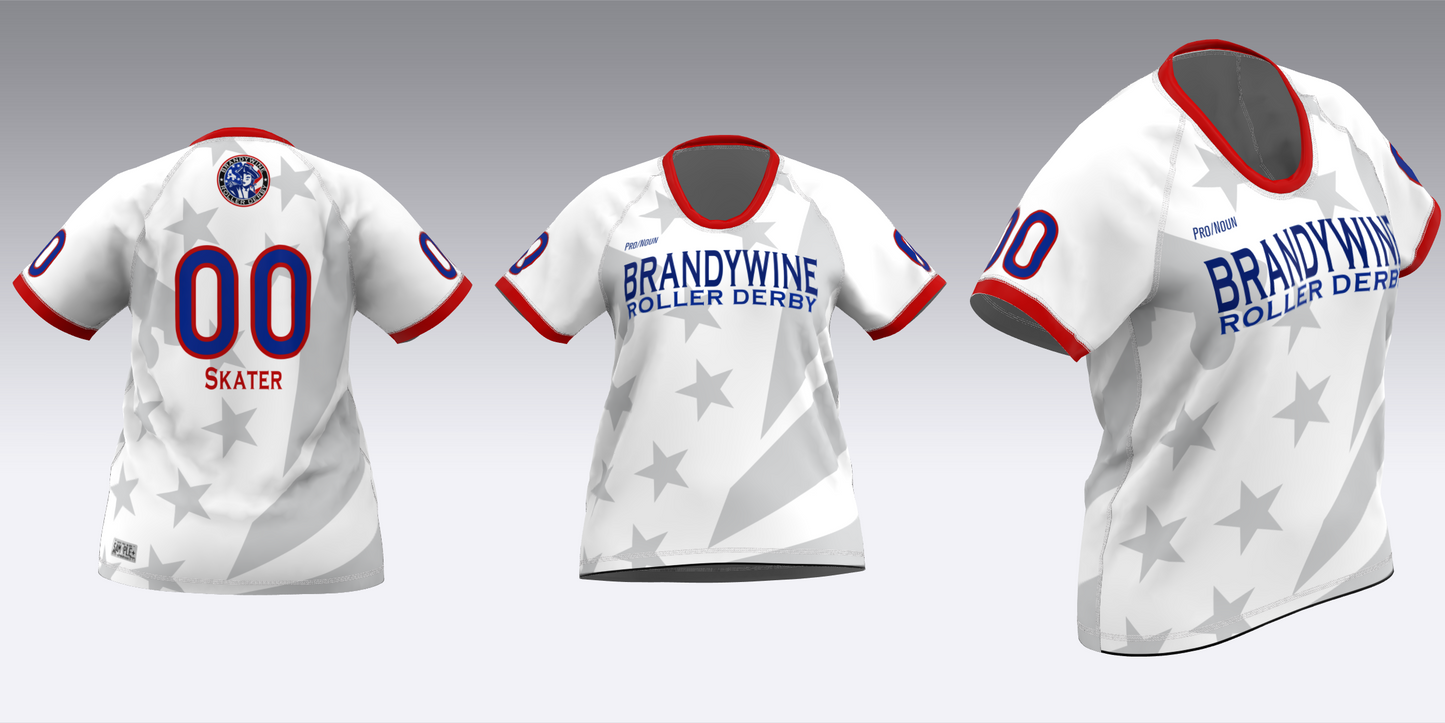 BRANDYWINE ROLLER DERBY TRAVEL JERSEYS