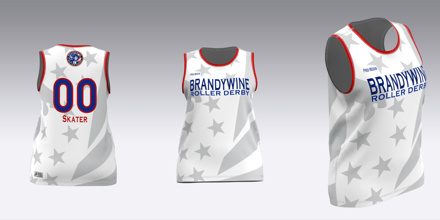 BRANDYWINE ROLLER DERBY TRAVEL JERSEYS