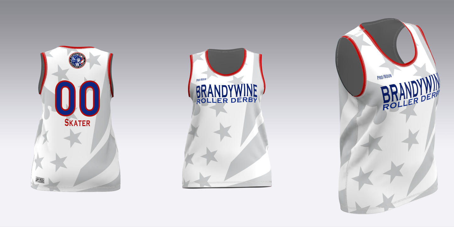BRANDYWINE ROLLER DERBY TRAVEL JERSEYS
