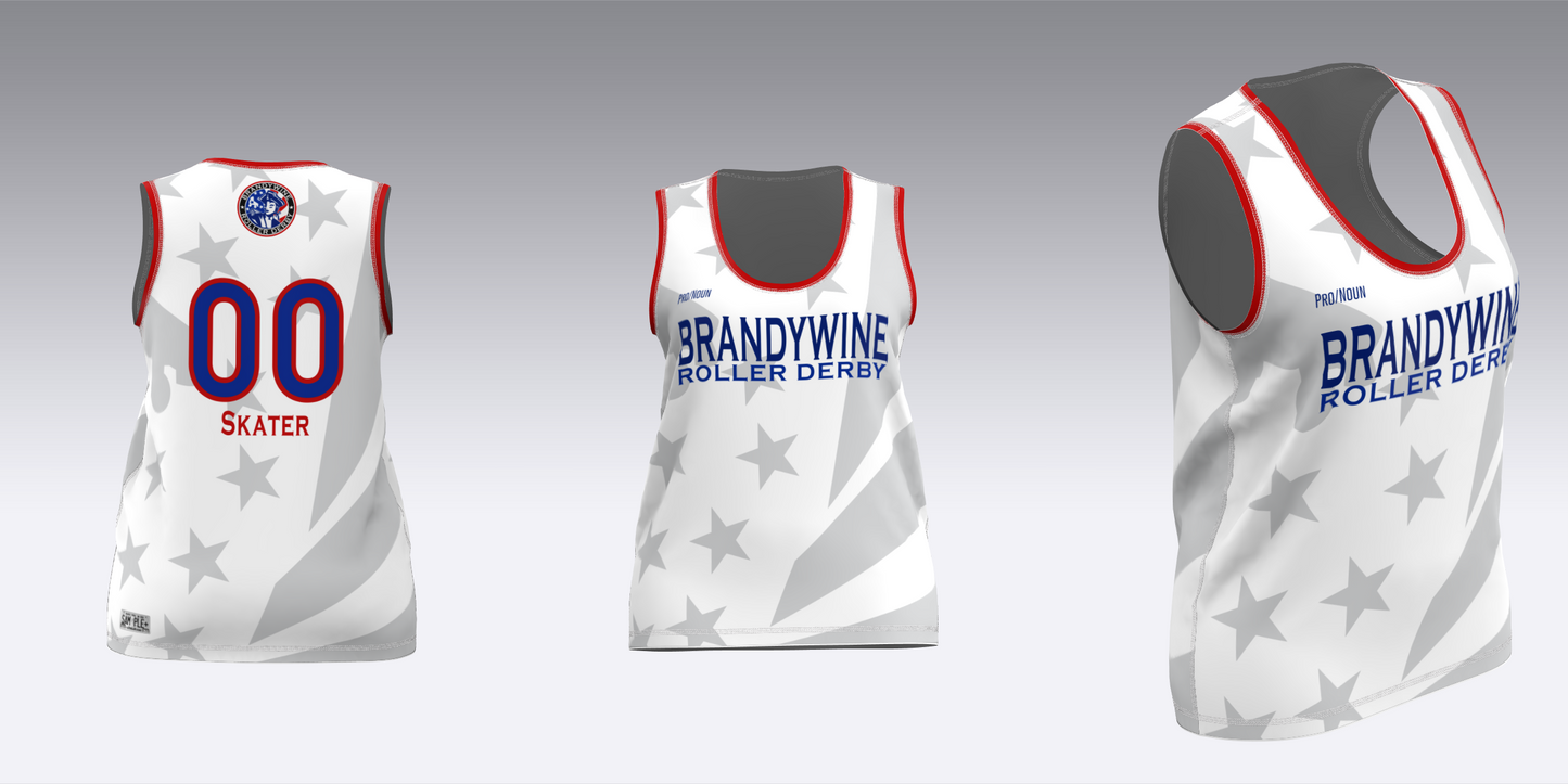 BRANDYWINE ROLLER DERBY TRAVEL JERSEYS