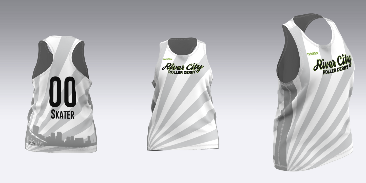 RIVER CITY BLACK AND WHITE TRAVEL JERSEYS