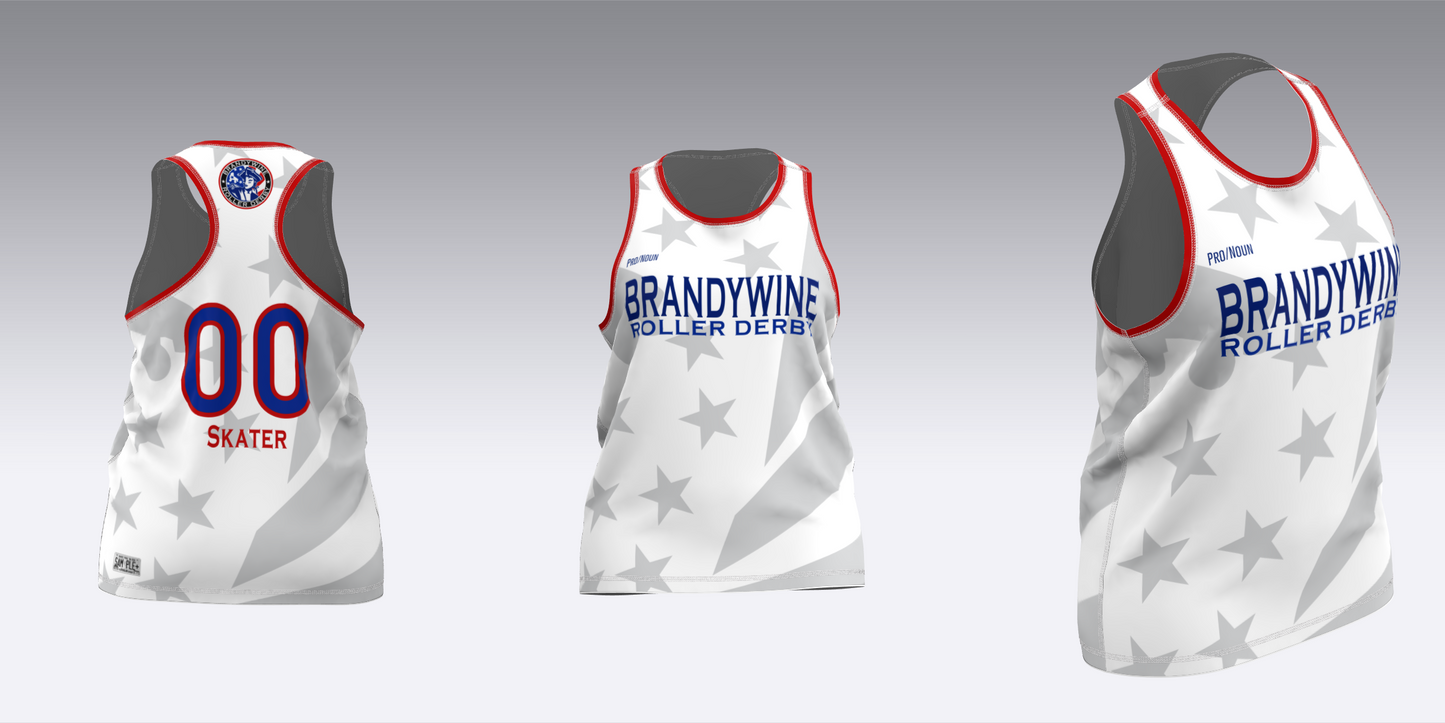 BRANDYWINE ROLLER DERBY TRAVEL JERSEYS