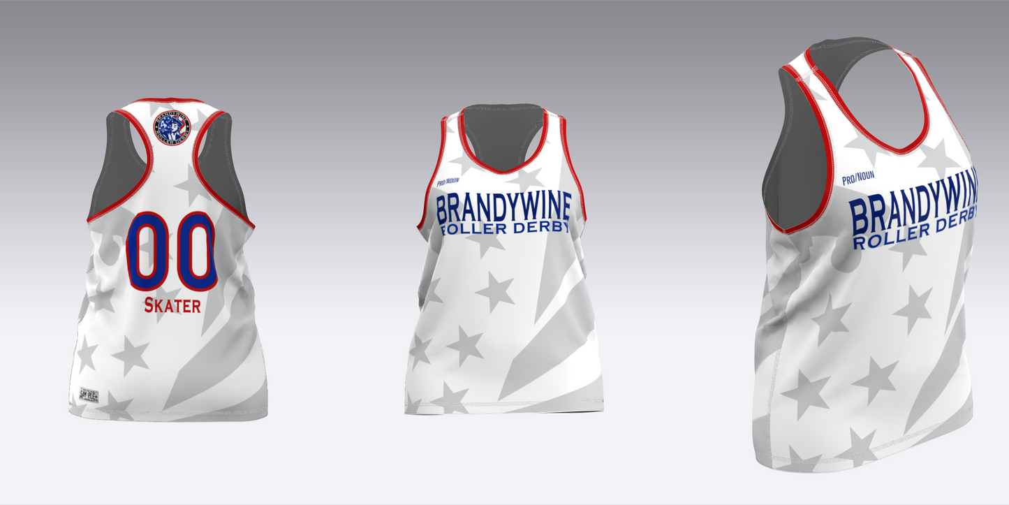 BRANDYWINE ROLLER DERBY TRAVEL JERSEYS