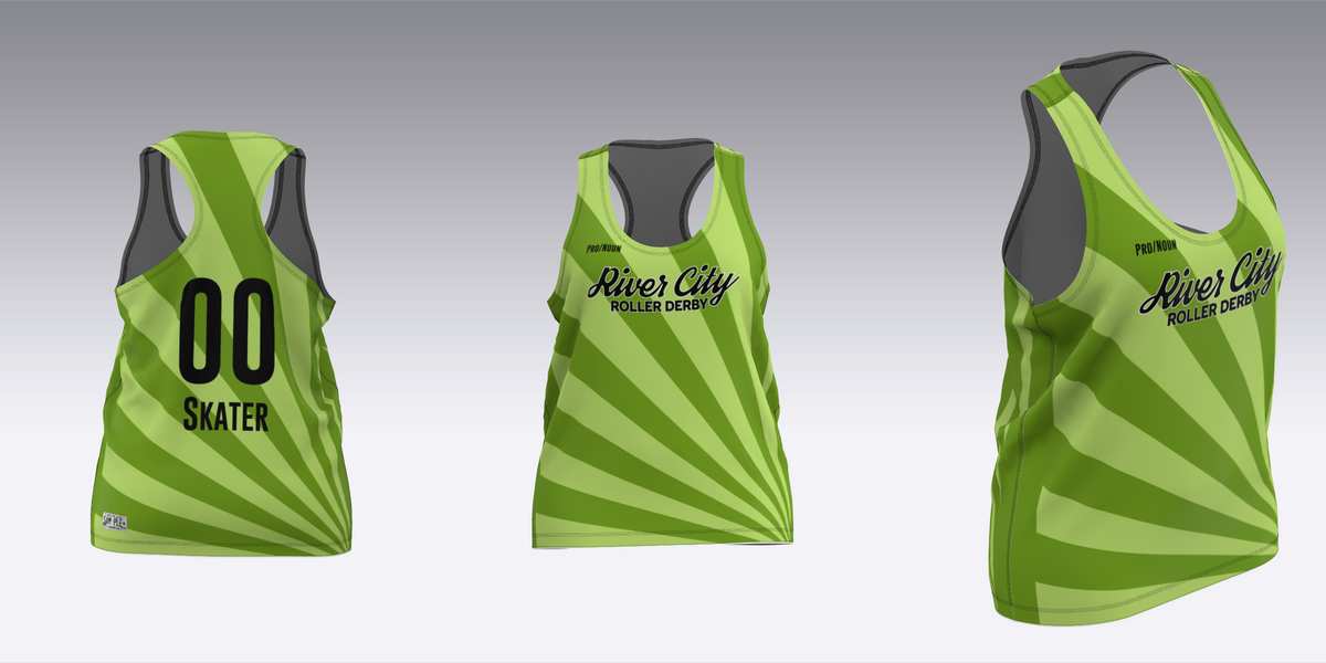 RIVER CITY BLACK AND GREEN TRAVEL JERSEYS