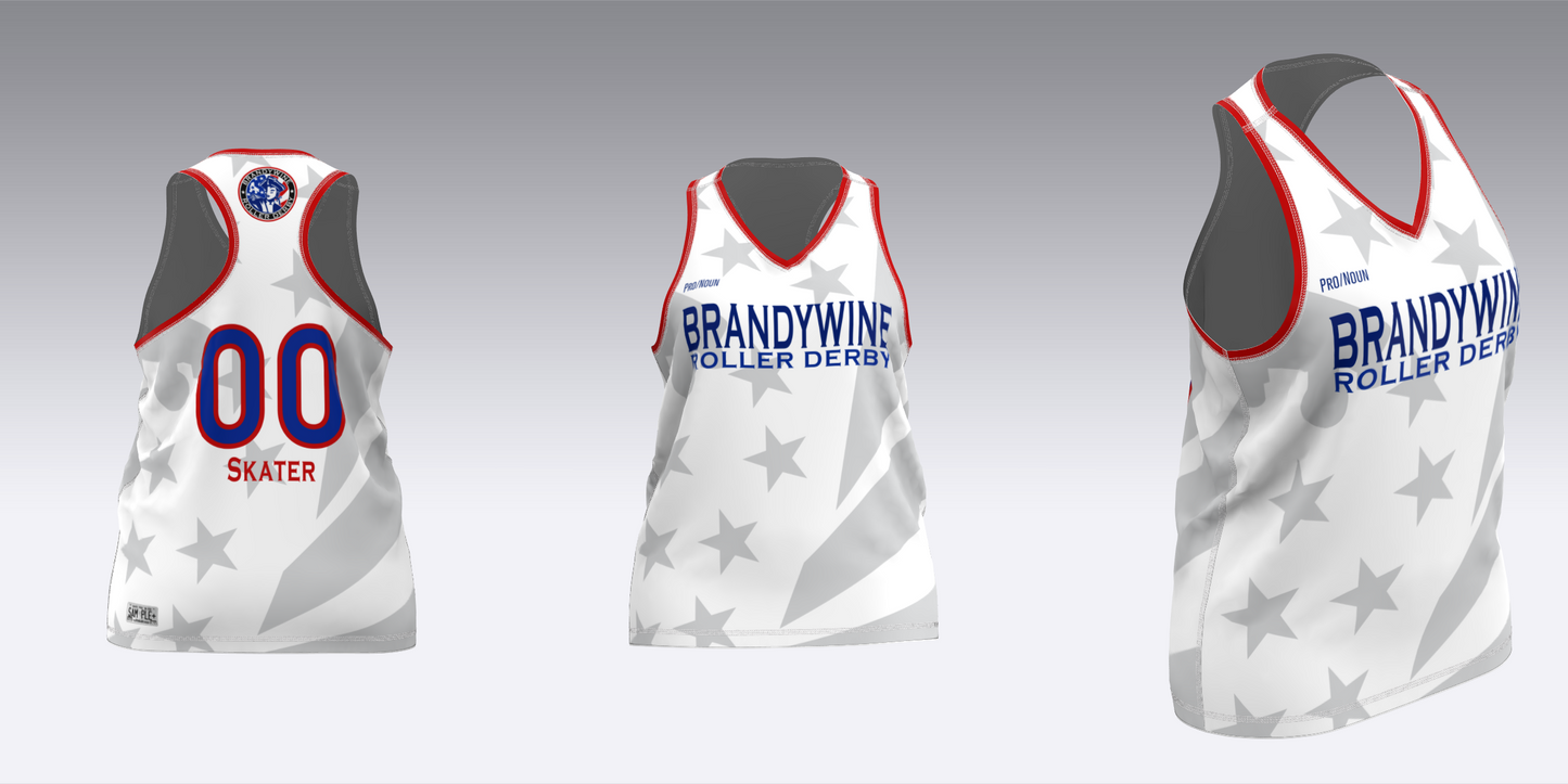 BRANDYWINE ROLLER DERBY TRAVEL JERSEYS