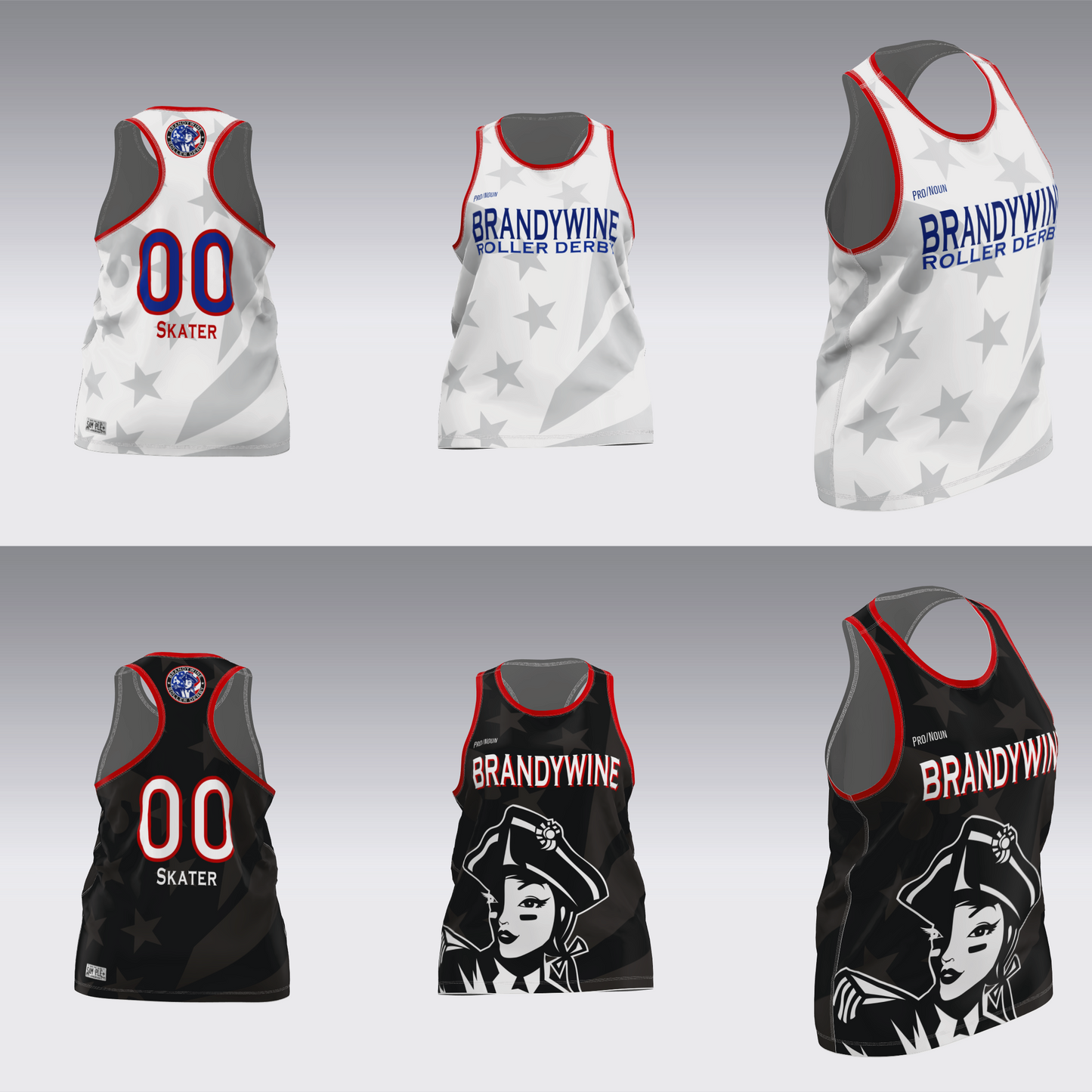 BRANDYWINE ROLLER DERBY TRAVEL JERSEYS