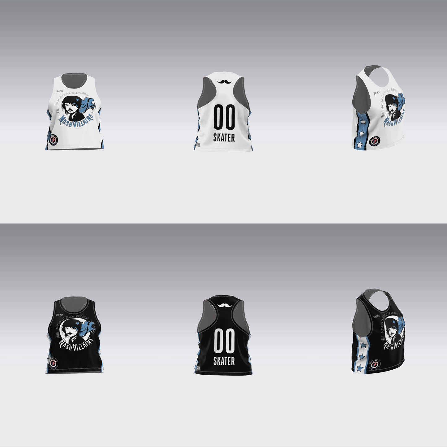 NASHVILLE BLACK AND WHITE TEAM JERSEYS