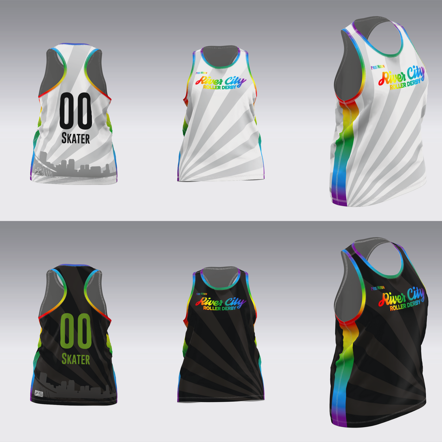 RIVER CITY ROLLER DERBY PRIDE 26 JERSEYS
