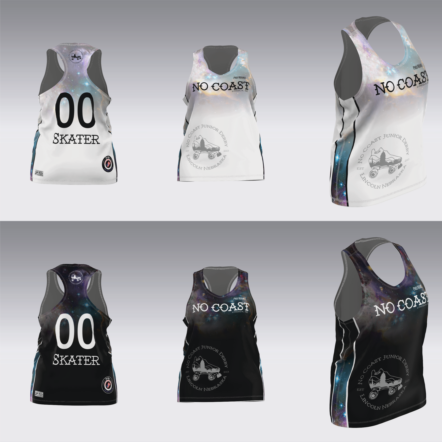 NO COAST BLACK & WHITE TRAVEL JERSEYS