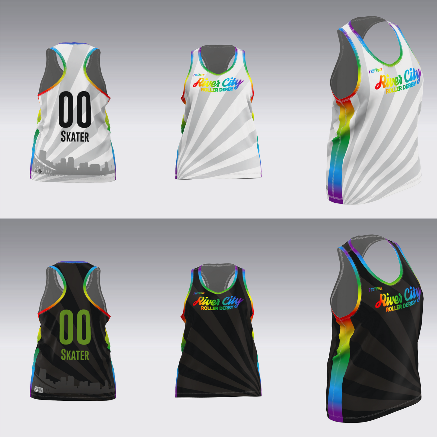 RIVER CITY ROLLER DERBY PRIDE 26 JERSEYS
