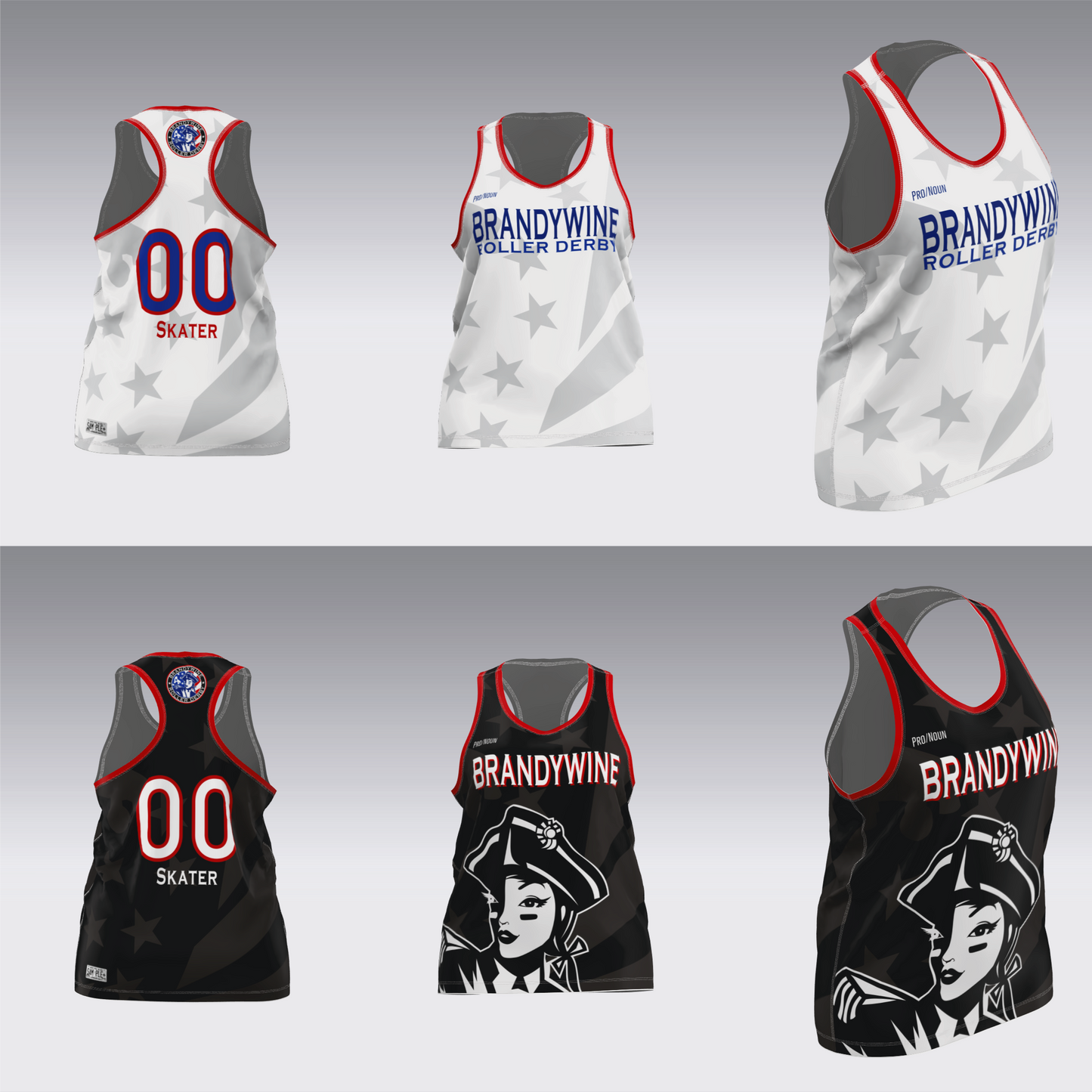 BRANDYWINE ROLLER DERBY TRAVEL JERSEYS