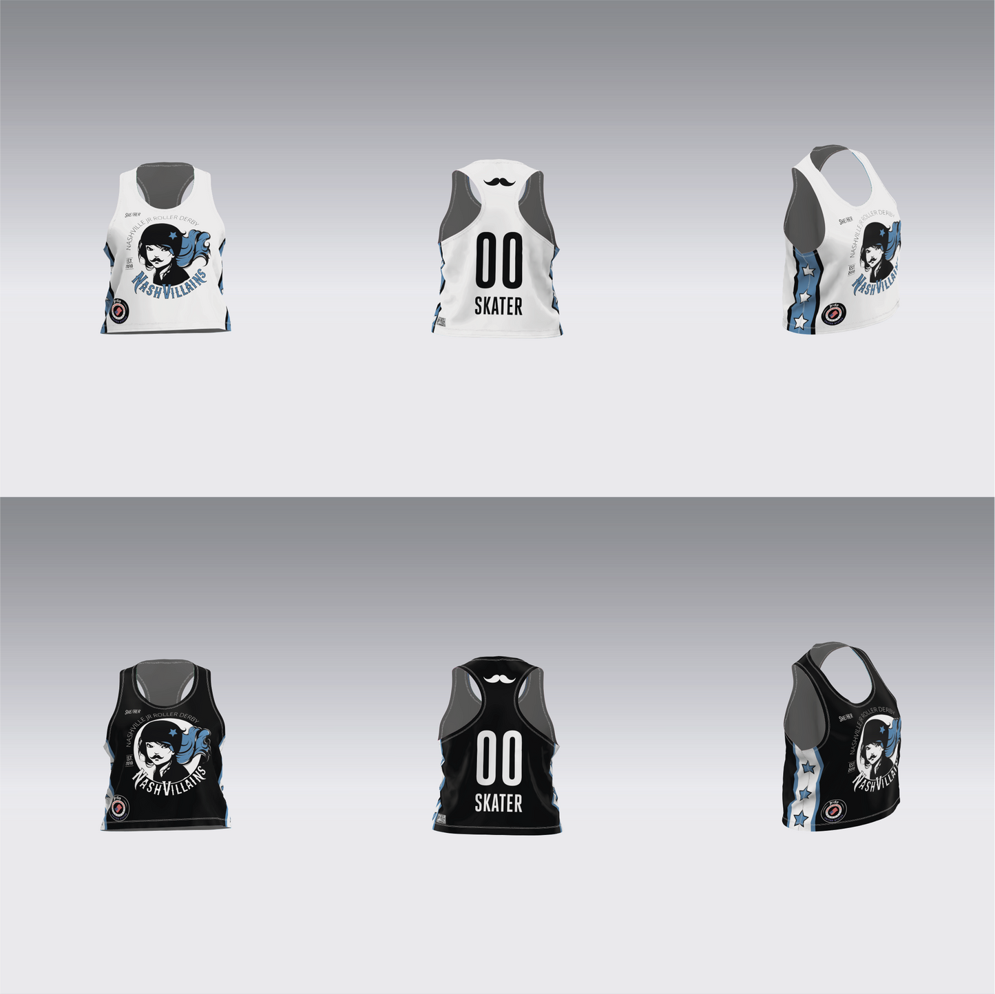 NASHVILLE BLACK AND WHITE TEAM JERSEYS