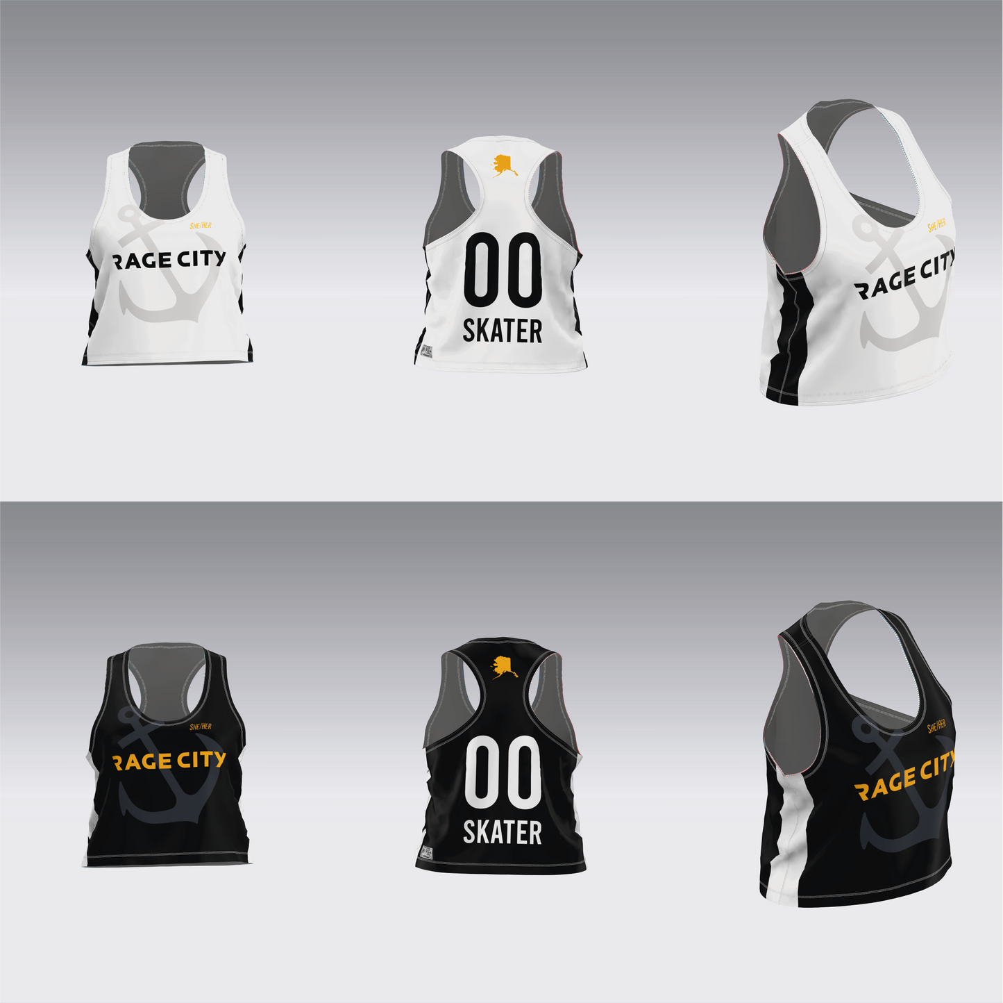 RAGE CITY BLACK AND WHITE TEAM JERSEYS