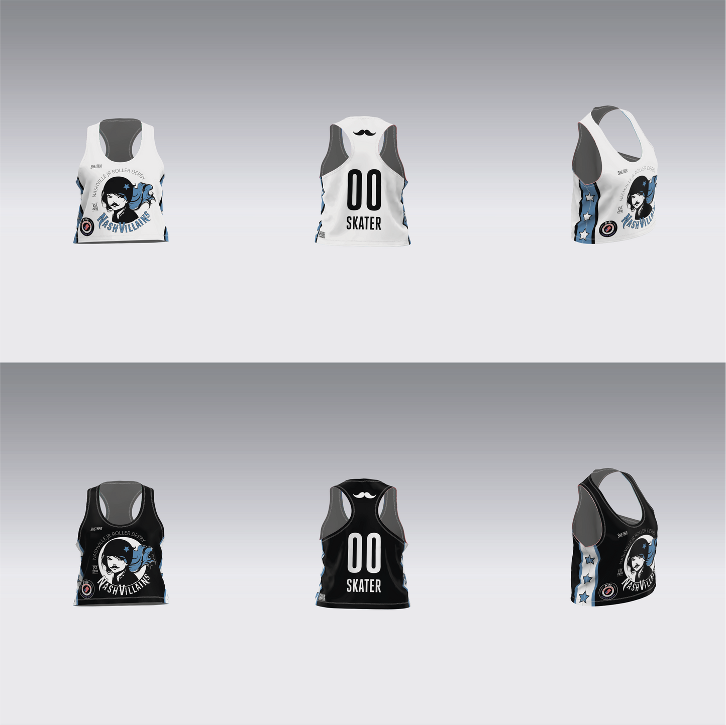 NASHVILLE BLACK AND WHITE TEAM JERSEYS