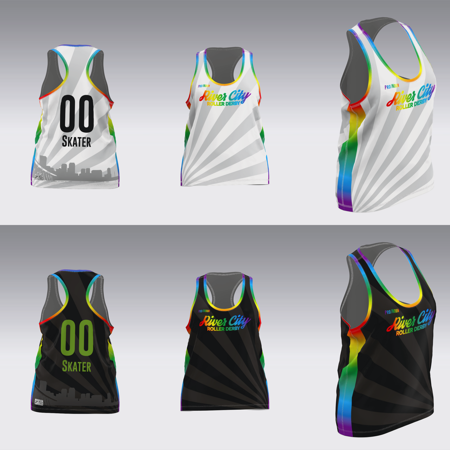 RIVER CITY ROLLER DERBY PRIDE 26 JERSEYS