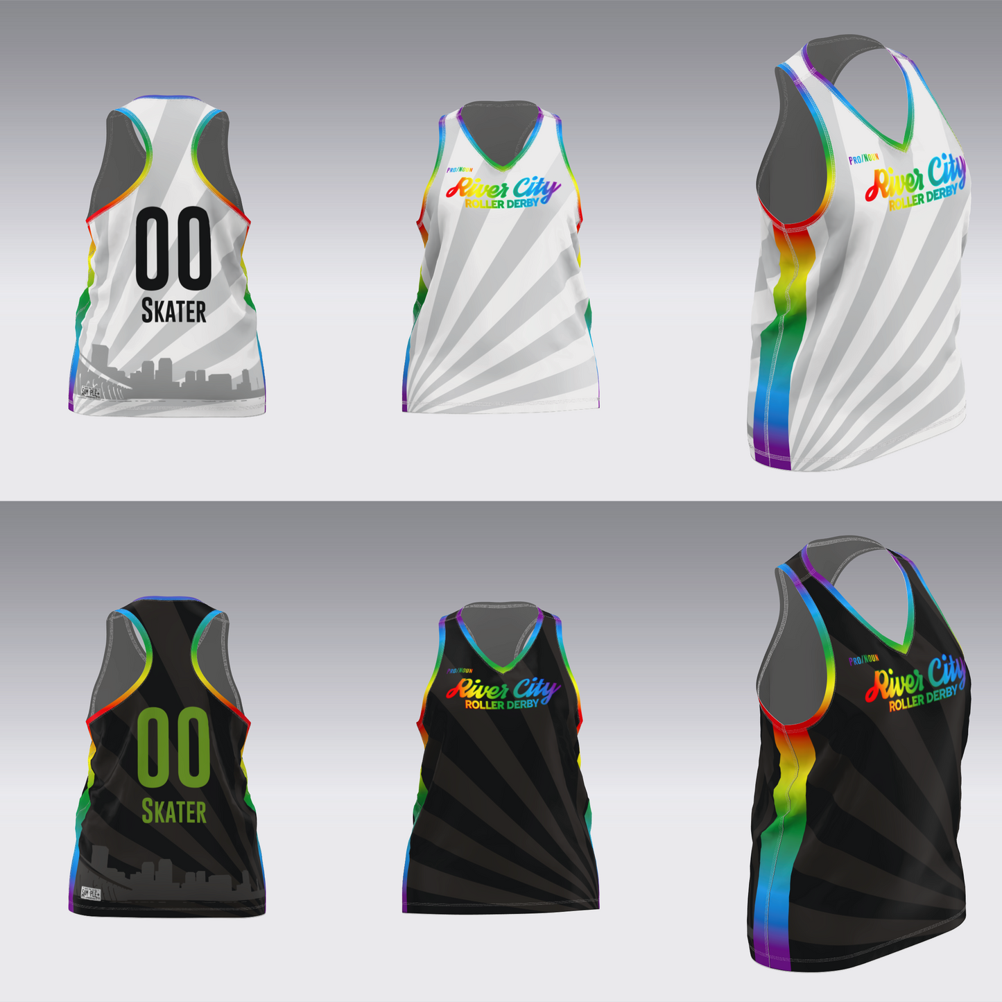 RIVER CITY ROLLER DERBY PRIDE 26 JERSEYS