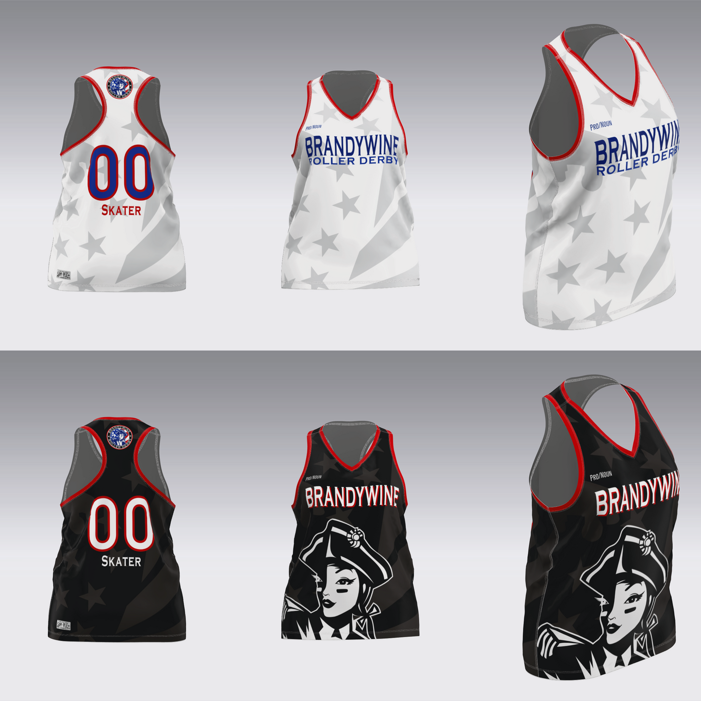 BRANDYWINE ROLLER DERBY TRAVEL JERSEYS