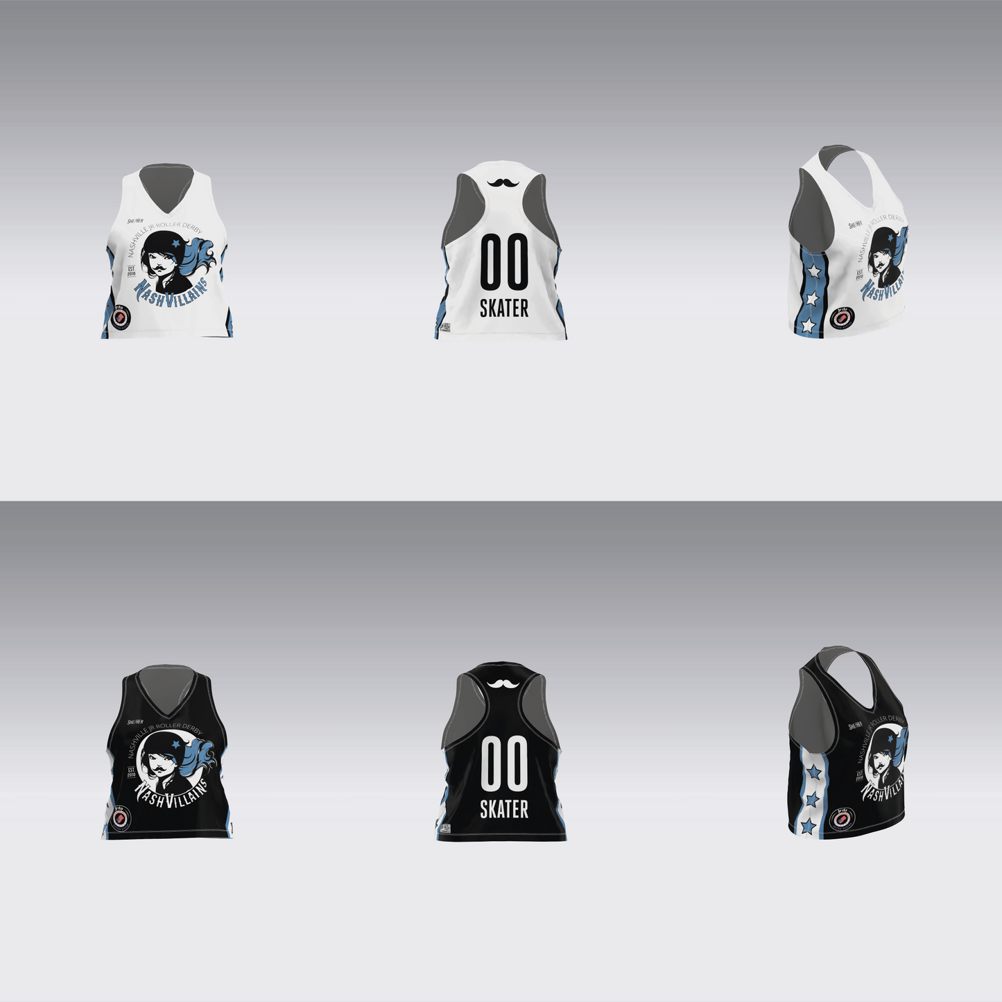 NASHVILLE BLACK AND WHITE TEAM JERSEYS