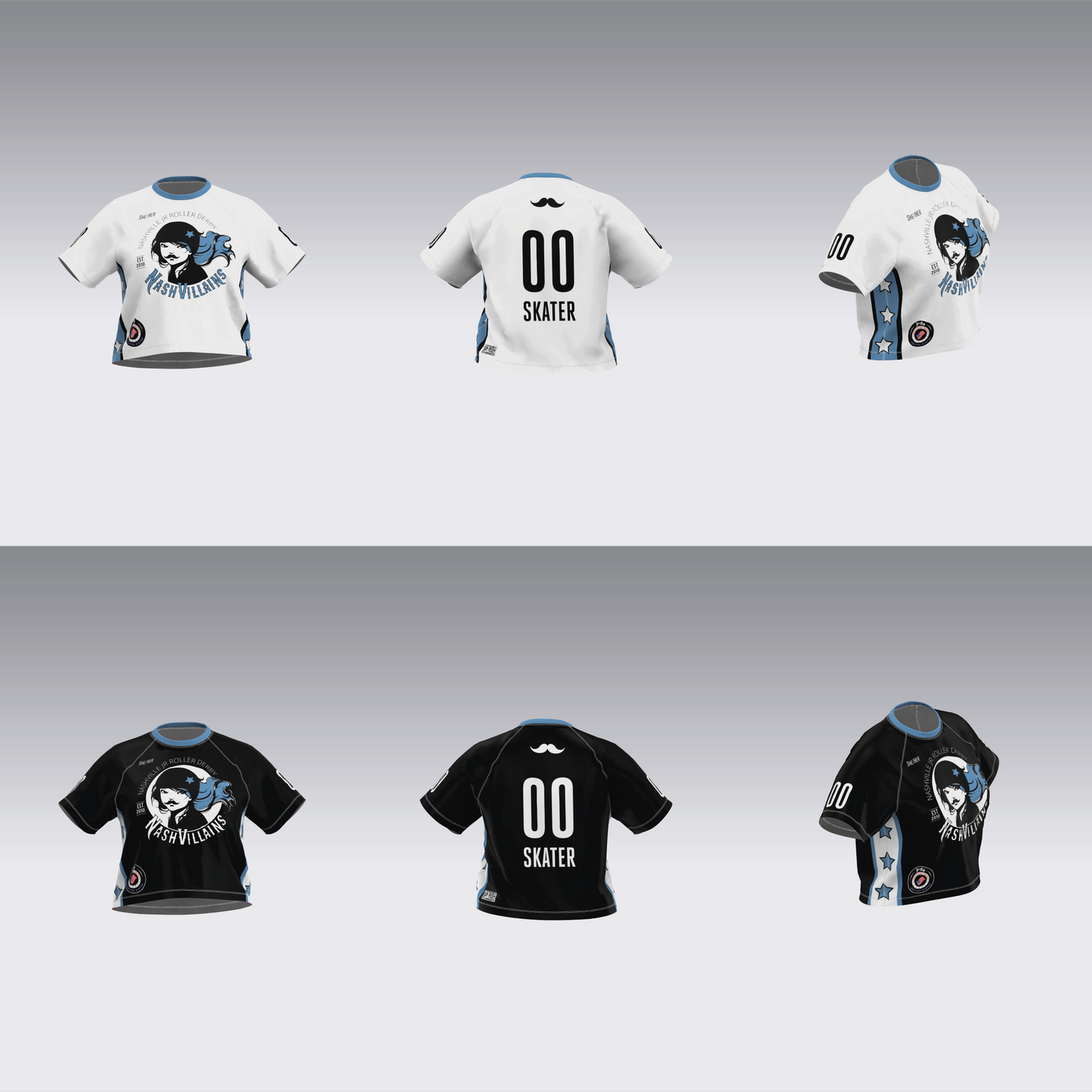 NASHVILLE BLACK AND WHITE TEAM JERSEYS