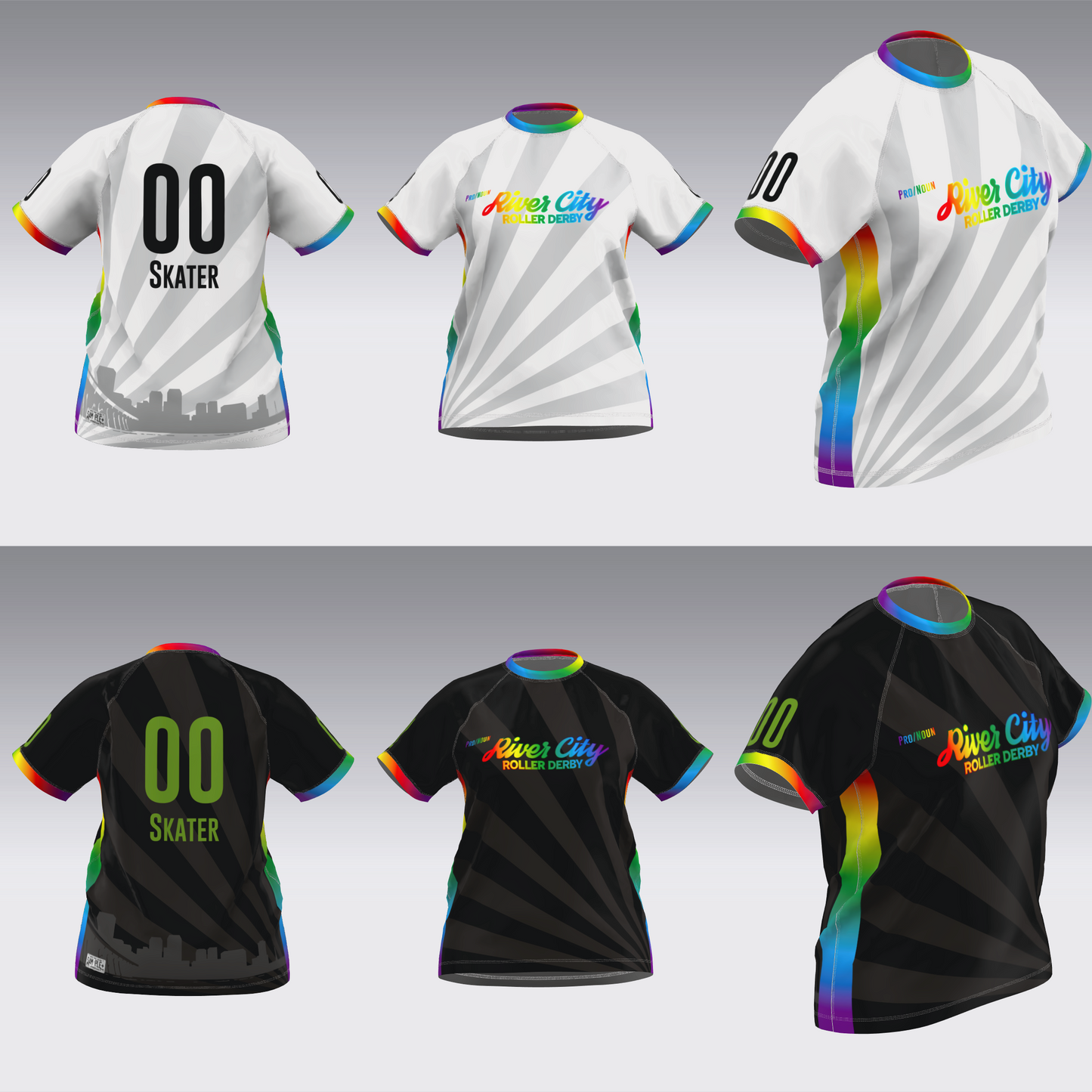 RIVER CITY ROLLER DERBY PRIDE 26 JERSEYS