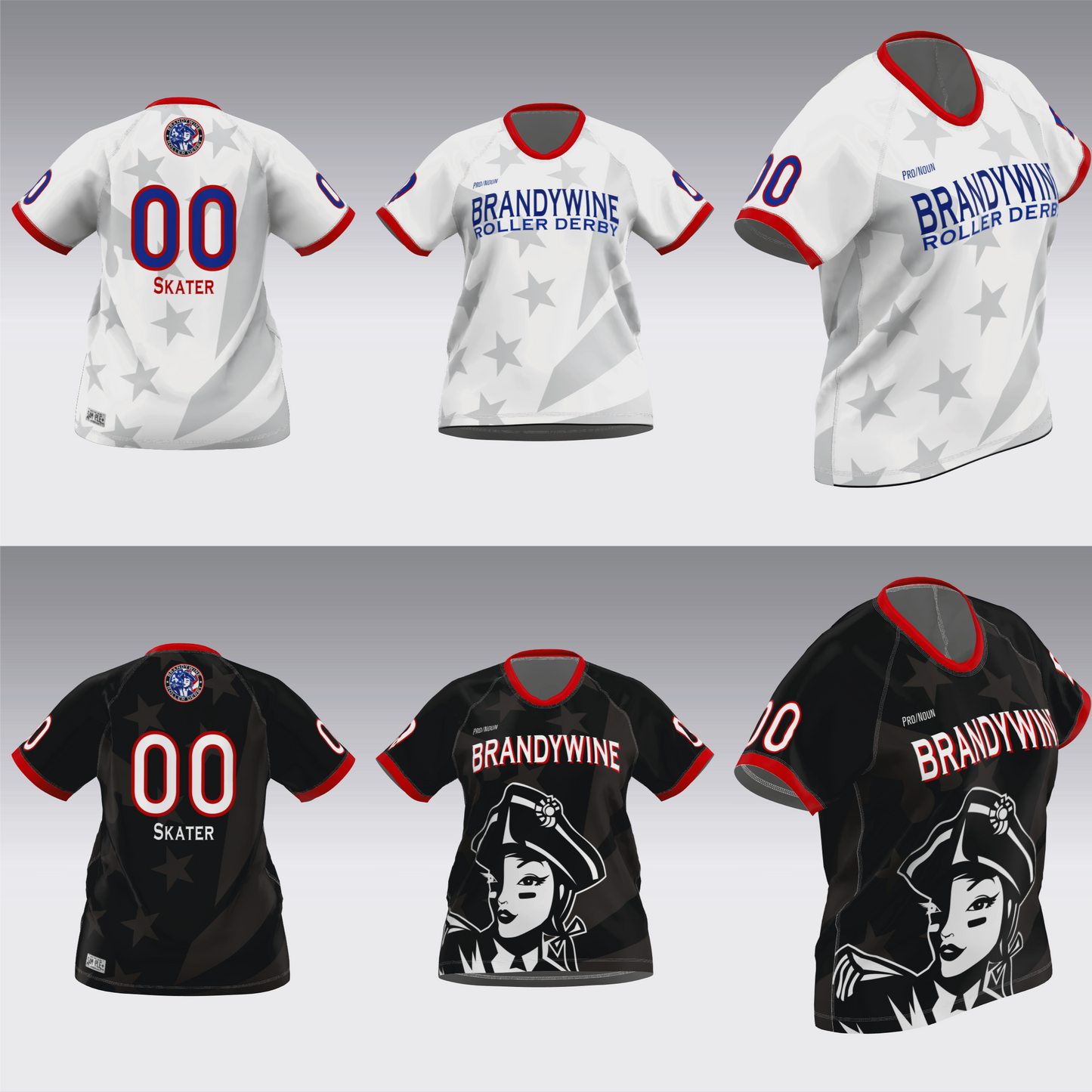 BRANDYWINE ROLLER DERBY TRAVEL JERSEYS