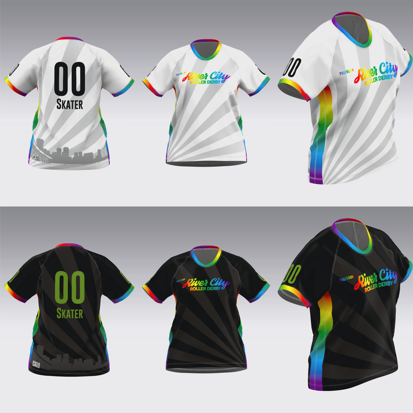 RIVER CITY ROLLER DERBY PRIDE 26 JERSEYS