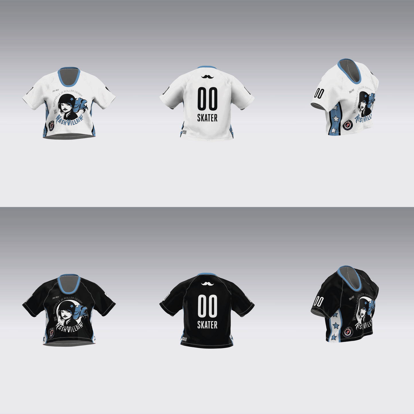NASHVILLE BLACK AND WHITE TEAM JERSEYS
