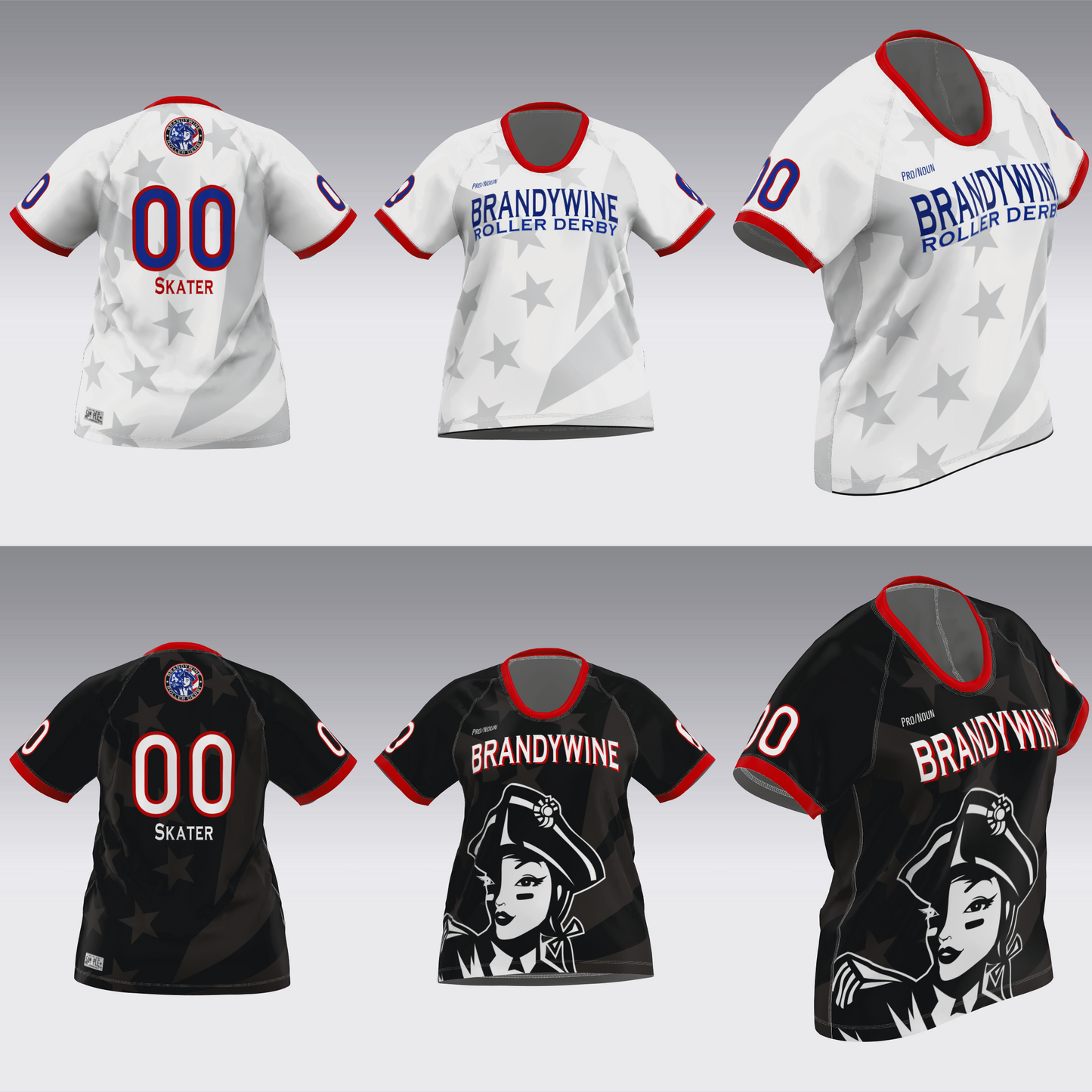 BRANDYWINE ROLLER DERBY TRAVEL JERSEYS