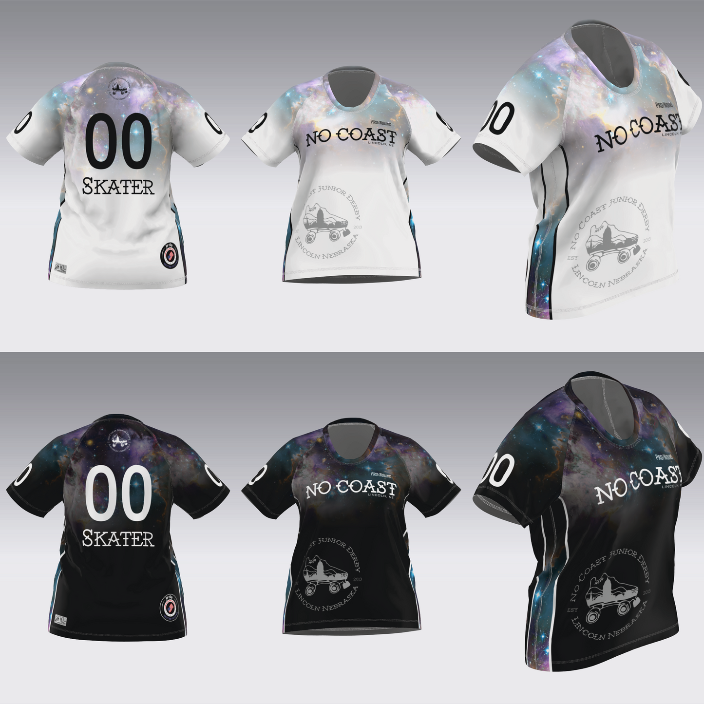 NO COAST BLACK & WHITE TRAVEL JERSEYS