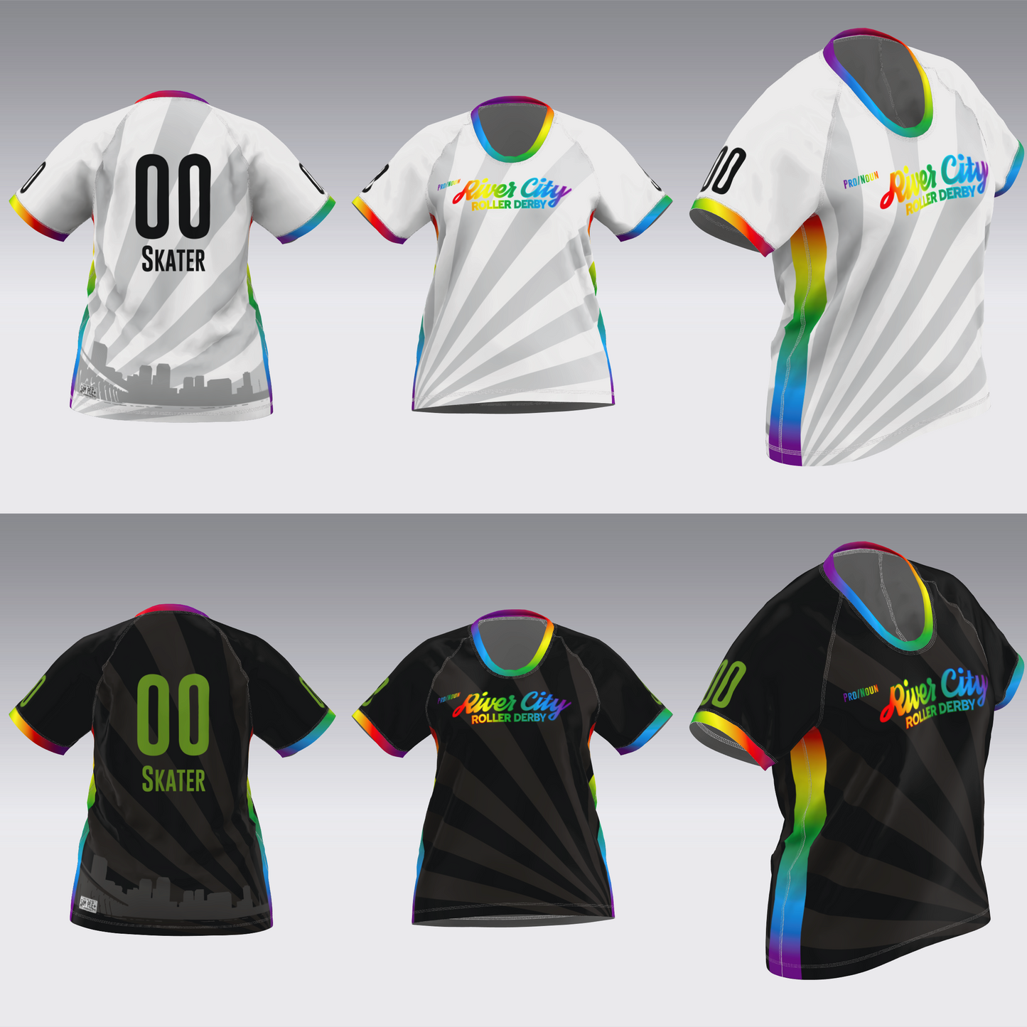 RIVER CITY ROLLER DERBY PRIDE 26 JERSEYS