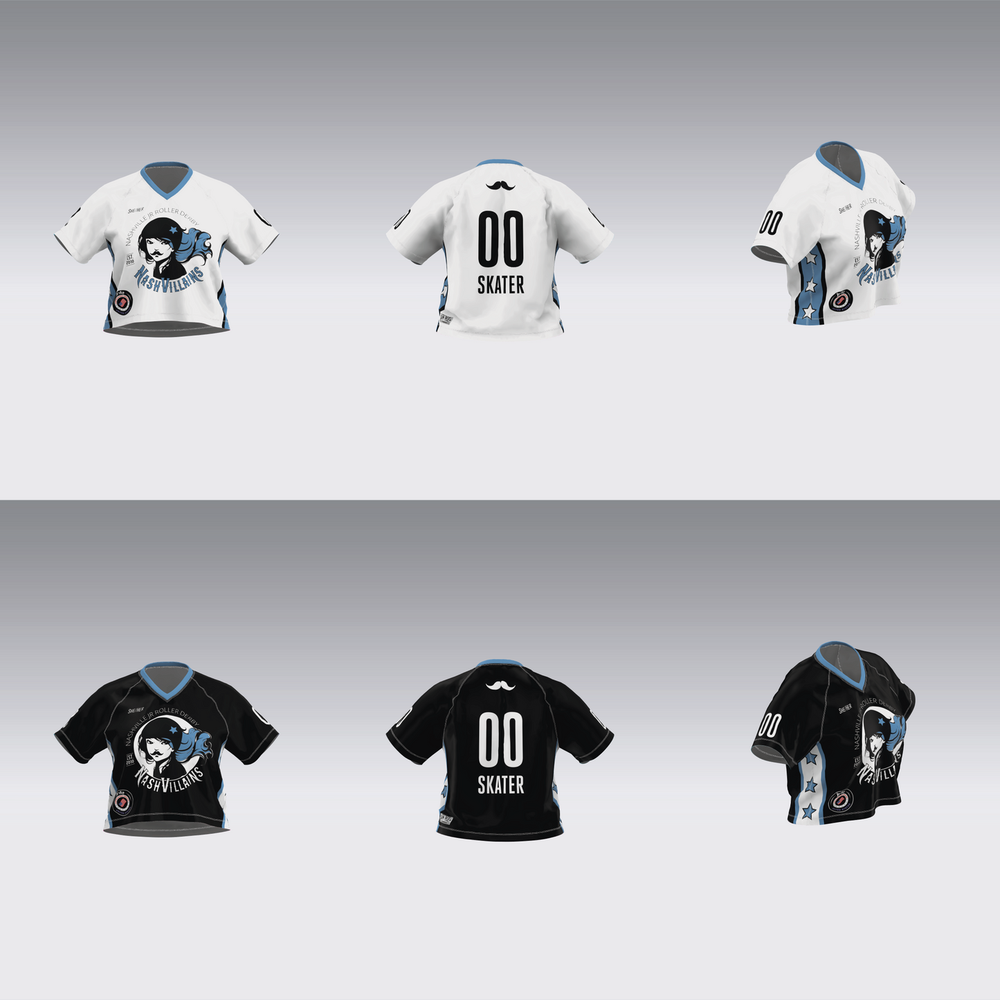 NASHVILLE BLACK AND WHITE TEAM JERSEYS