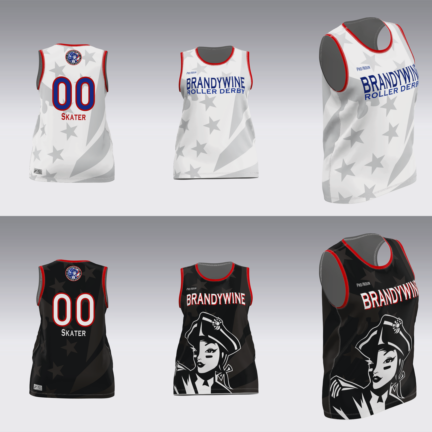 BRANDYWINE ROLLER DERBY TRAVEL JERSEYS