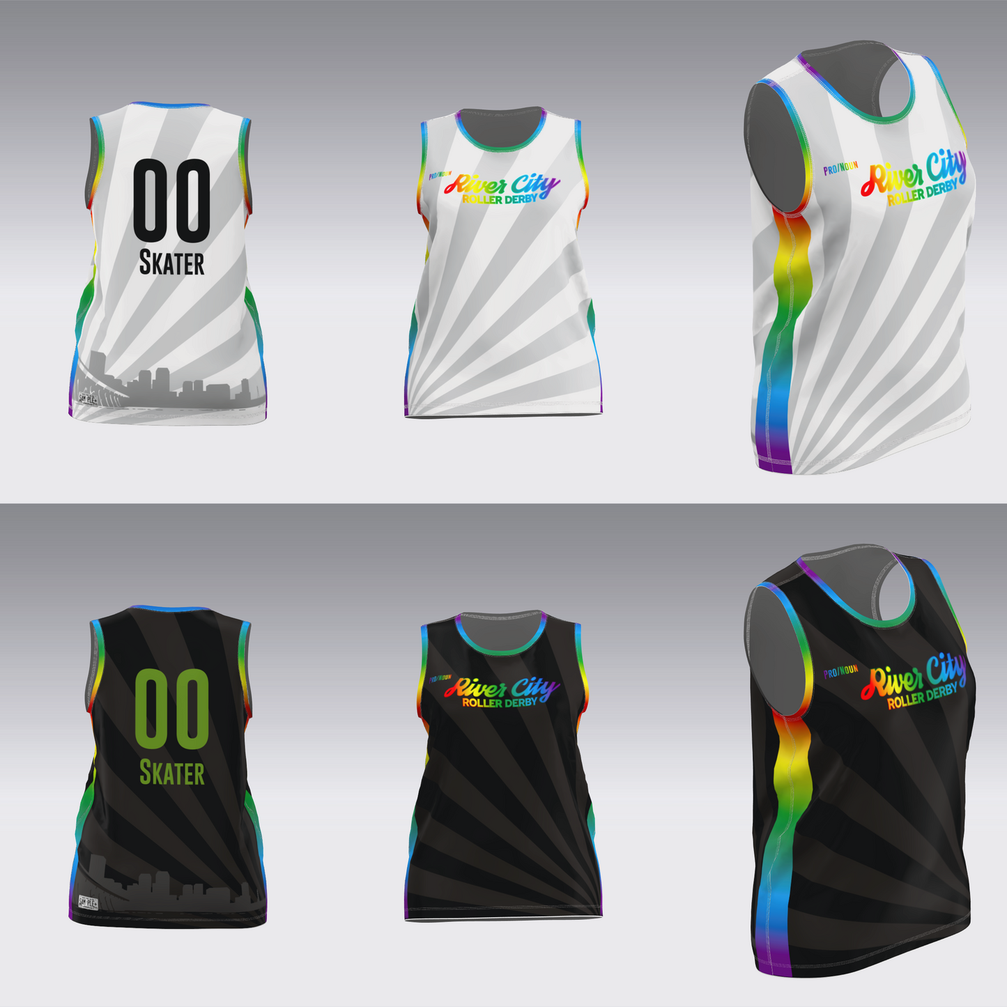 RIVER CITY ROLLER DERBY PRIDE 26 JERSEYS