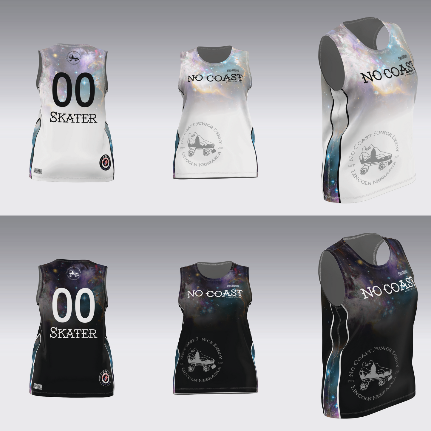 NO COAST BLACK & WHITE TRAVEL JERSEYS