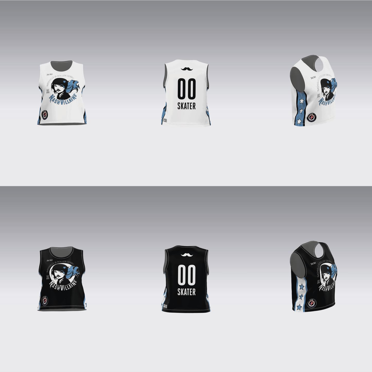 NASHVILLE BLACK AND WHITE TEAM JERSEYS